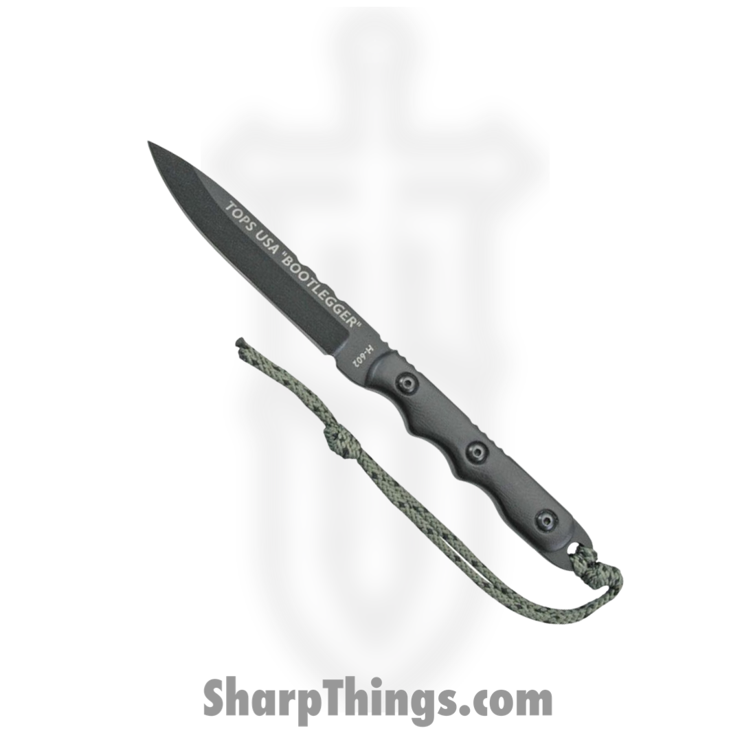 Tops - TPRBL01 - Ranger Bootlegger - Fixed Blade Knife - 1095 HC Coated Drop Point - G10 - Black