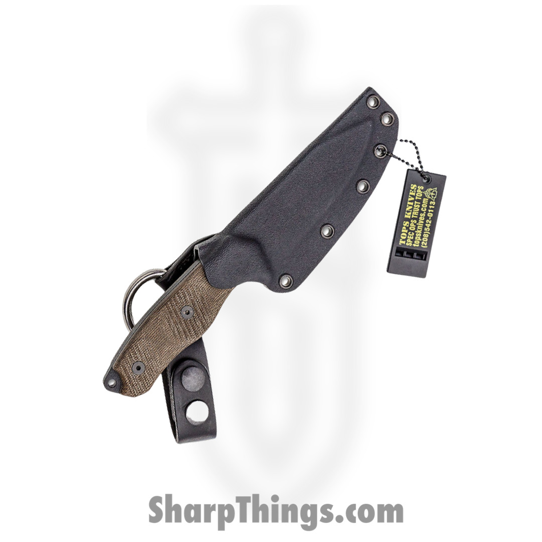 Tops - TPTLSR01 - Trail Seeker - Fixed Blade Knife - 1095 HC Coated Clip Point - Micarta - Green - Image 4