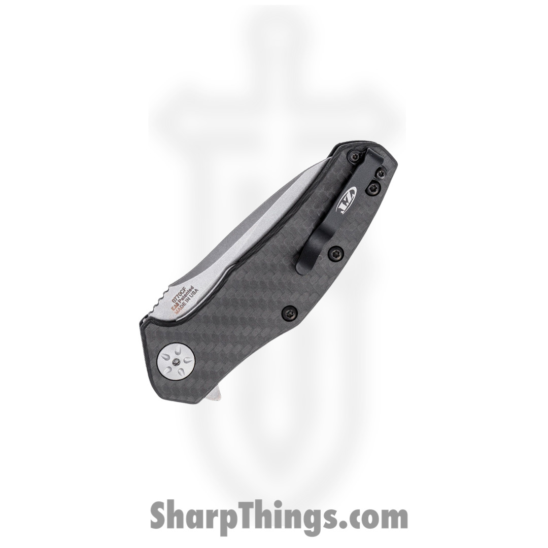 Zero Tolerance - ZT0770CF - Linerlock - Assisted Open Knife - S35VN Stonewash Drop Point - Carbon Fiber - Black - Image 2