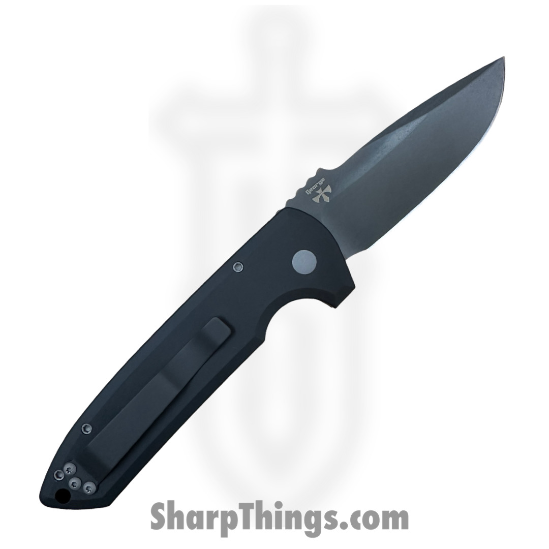 ProTech - LG321-D2 - Les George Rockeye - Automatic Knife - D2 Coated Drop Point - 6061-T6 Aluminum - Black - Image 2
