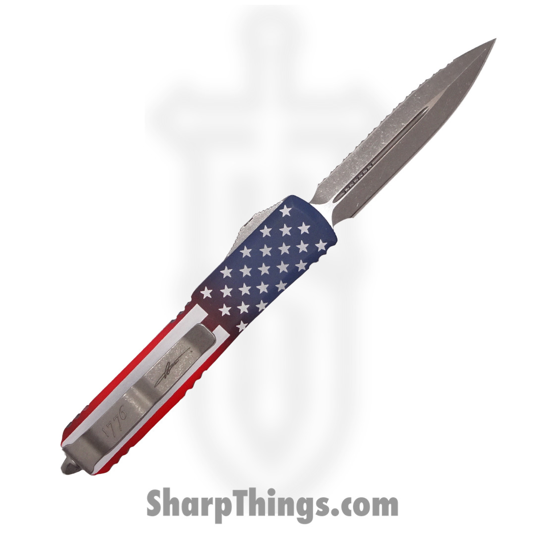 Microtech - 122-12APFLAGS - Ultratech Signature Series - OTF Auto - 122-12APFLAGS Ultratech Signature Series OTF Auto - 6061-T6 Aluminum - USA Flag - Image 2