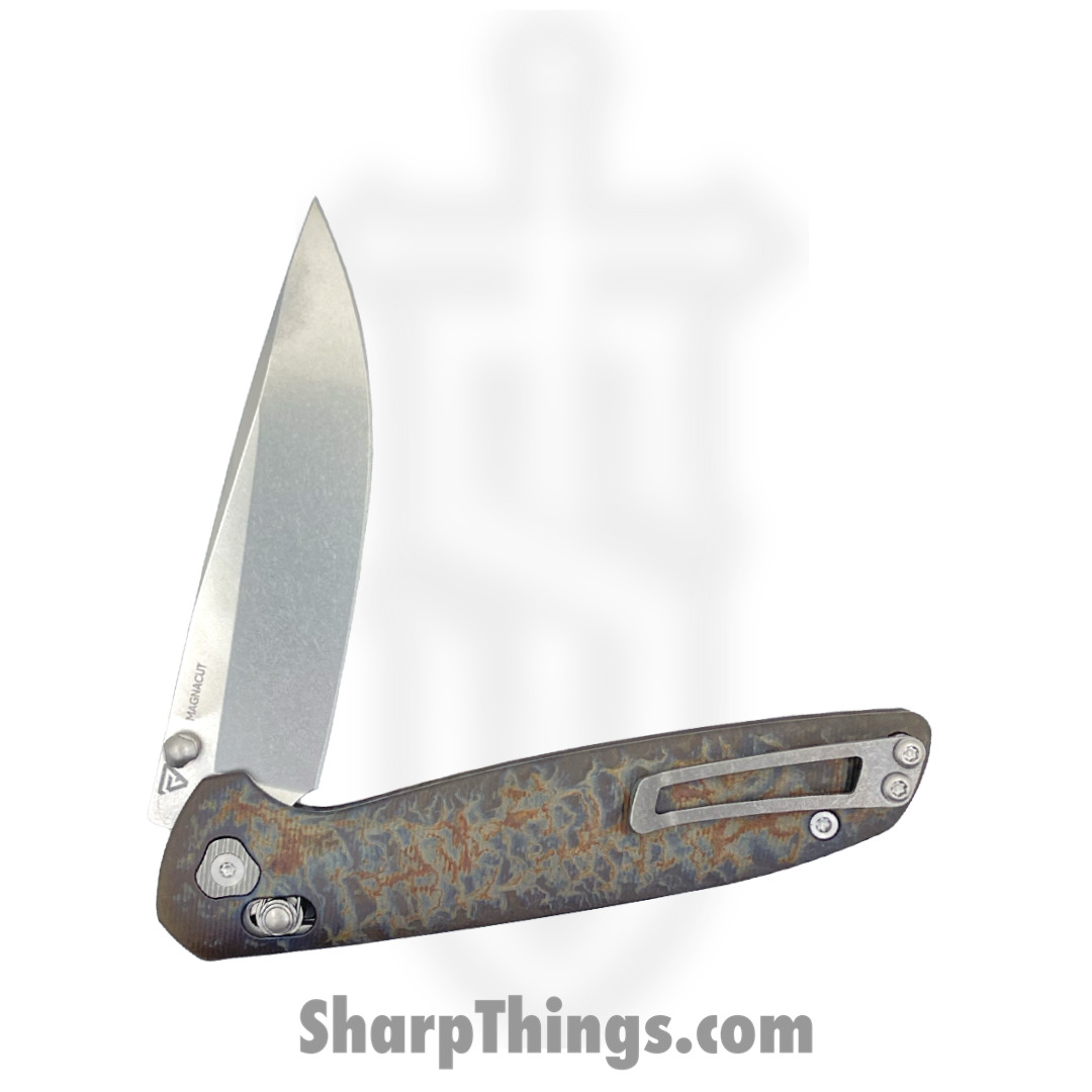 Tactile Knife Co. - 20-mv-mc01-ttdm - Maverick - Folding Knife - Magnacut Stonewash Drop Point - Titanium - Dark Matter - Image 4