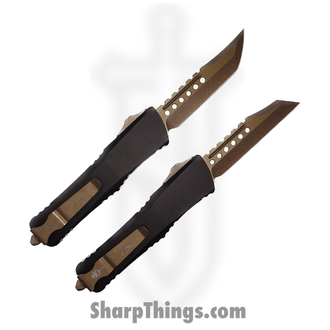 Microtech - 219-13SETDCS - Combat Troodon Death Card Hellhound and Warhound Knife Set - Apocalyptic Bronze and Black - Image 2