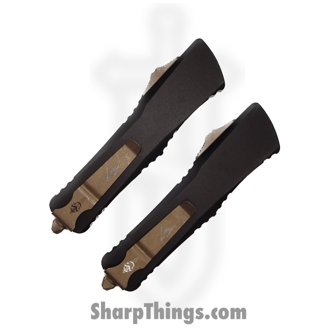 Microtech - 219-13SETDCS - Combat Troodon Death Card Hellhound and Warhound Knife Set - Apocalyptic Bronze and Black - Image 4