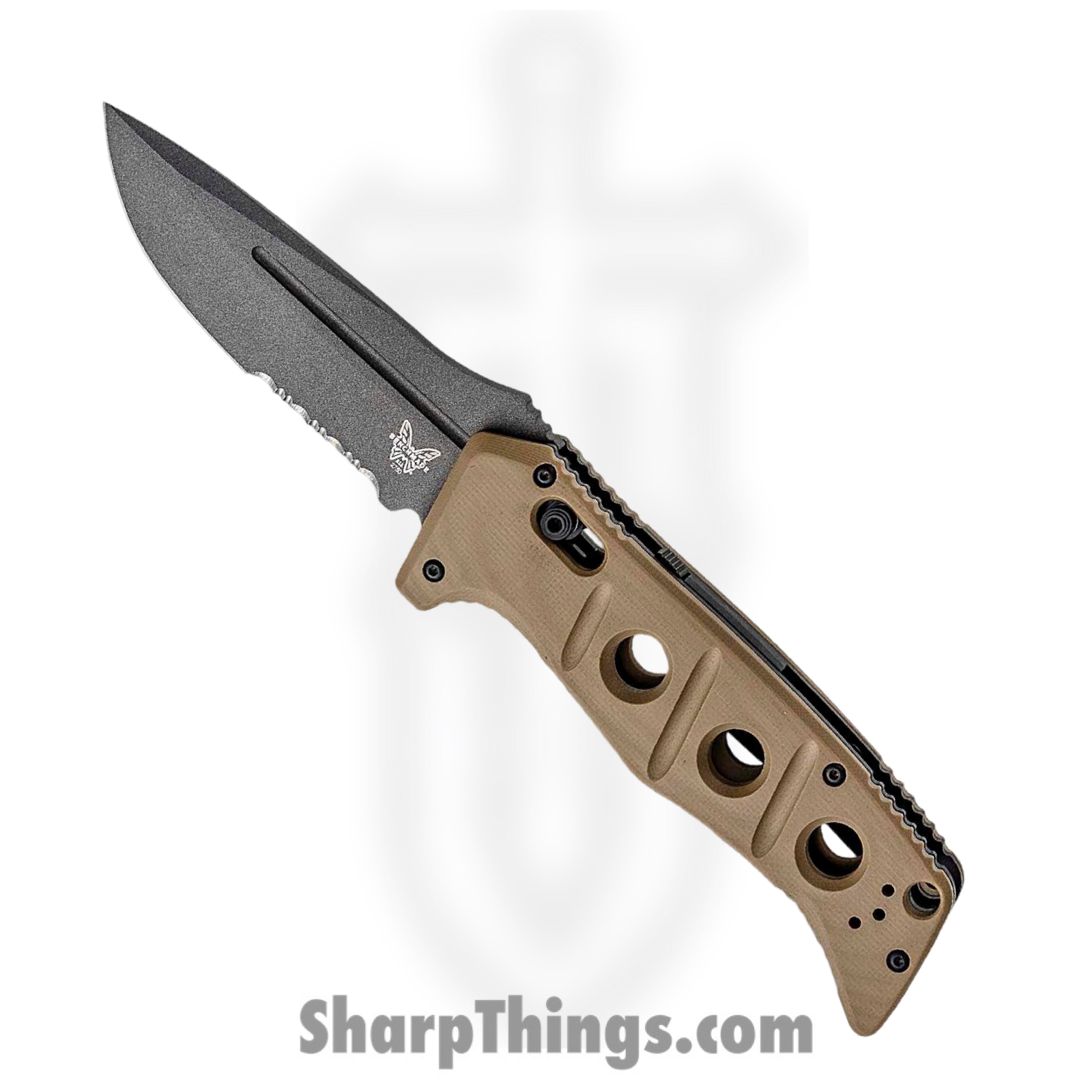 Benchmade - 2750SGY-3 - Adamas - Automatic Knife - CPM CruWear Coated Drop Point P/S - G10 - Tan
