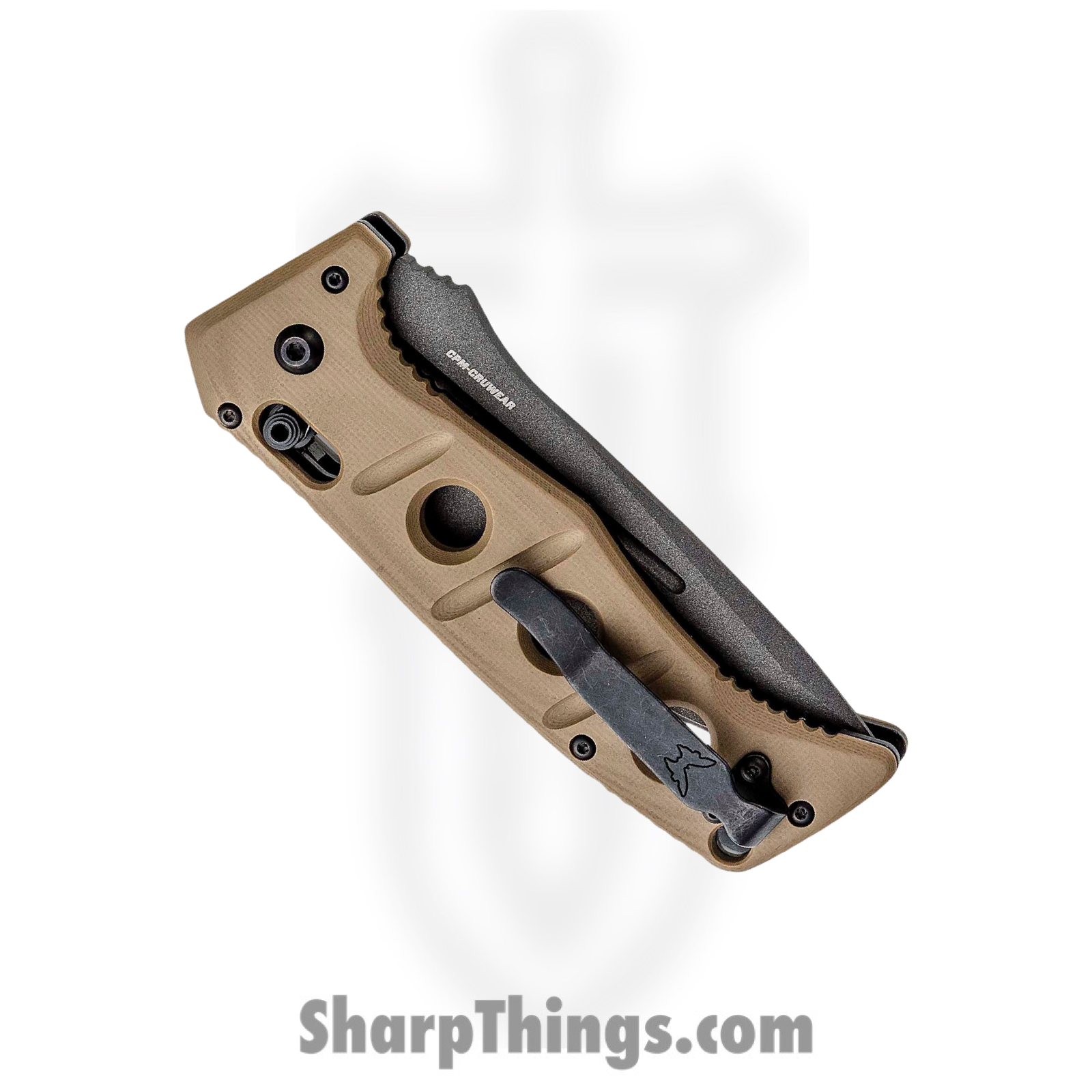 Benchmade - 2750SGY-3 - Adamas - Automatic Knife - CPM CruWear Coated Drop Point P/S - G10 - Tan - Image 3