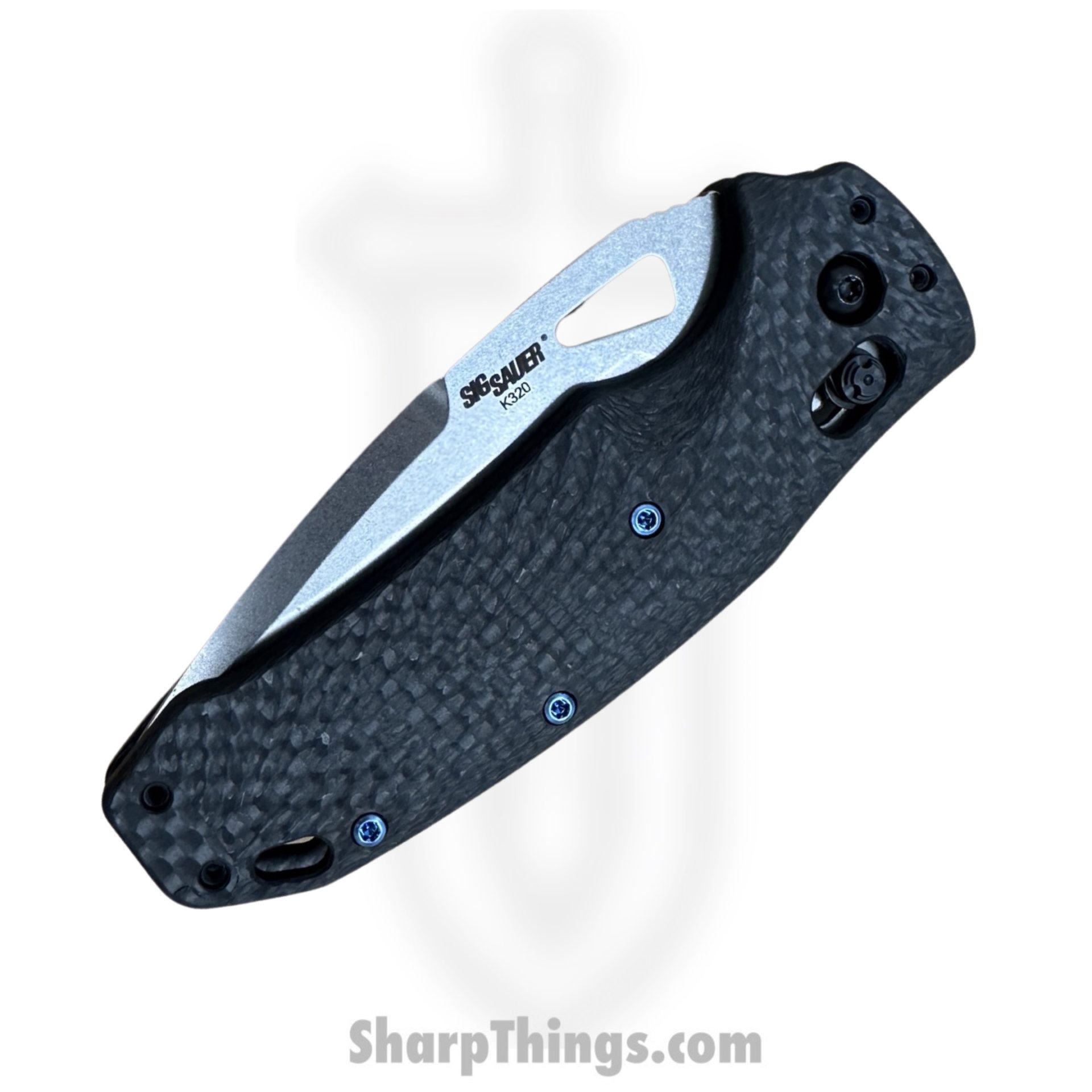 Hogue - 36391-LIM - SIG Sauer Manual Folder - Tumbled CPM 20CV Drop Point - Carbon Fiber - Black - Image 2
