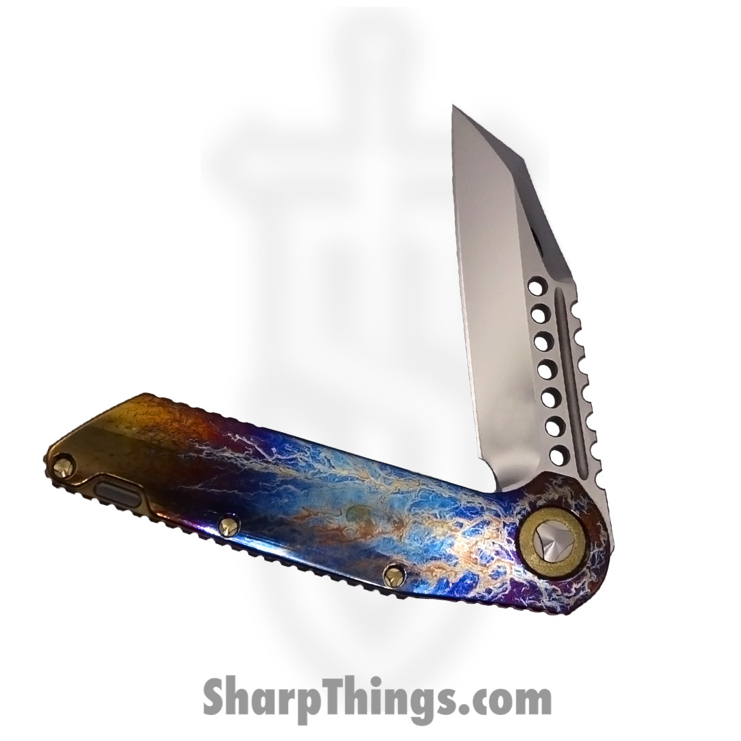 Microtech - 392-MCK-BC18 - Warhound Manual - M390 High Polish Warhound - Titanium - Galactic Acidwash - Image 3