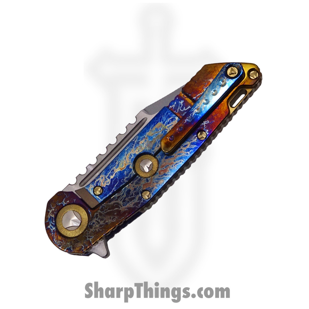 Microtech - 392-MCK-BC18 - Warhound Manual - M390 High Polish Warhound - Titanium - Galactic Acidwash - Image 6