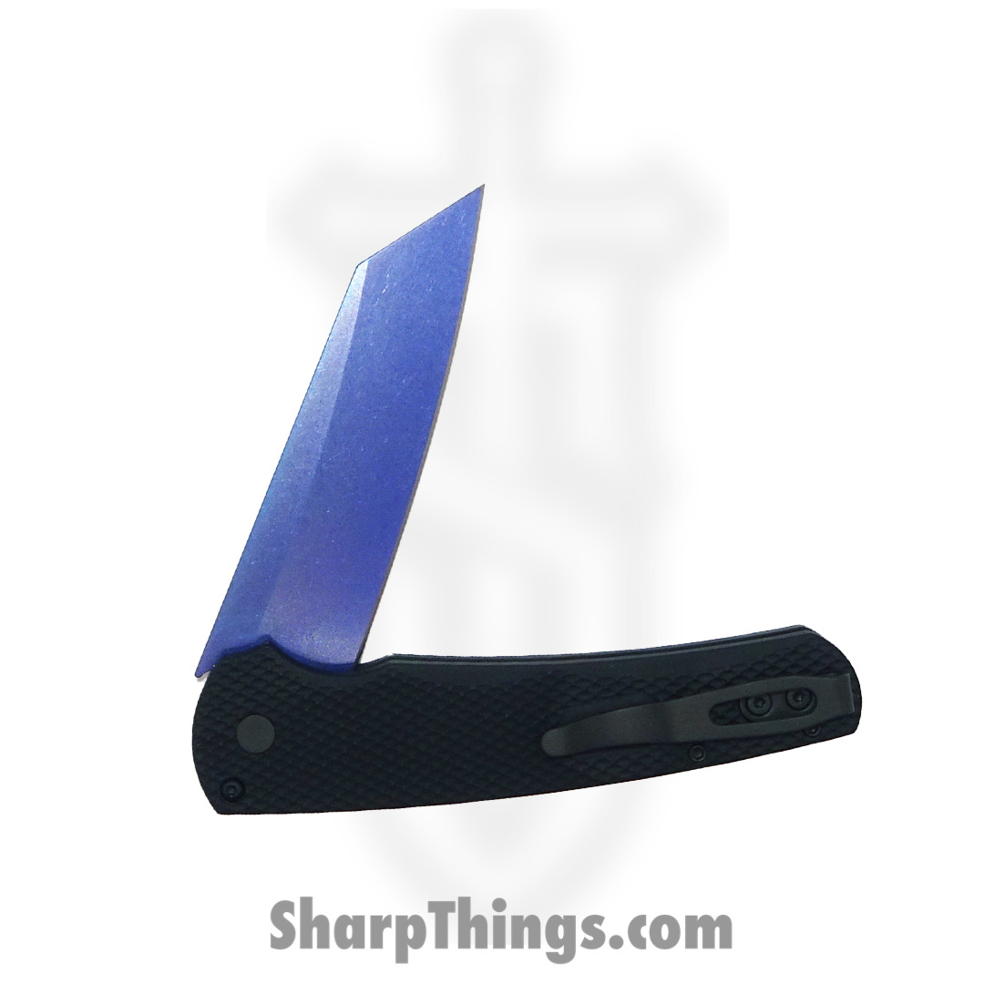 ProTech - 5206-SWB - Malibu - Folding Knife - CPM-20CV Sapphire Blue Reverse Tanto - Aluminum - Black - Image 4