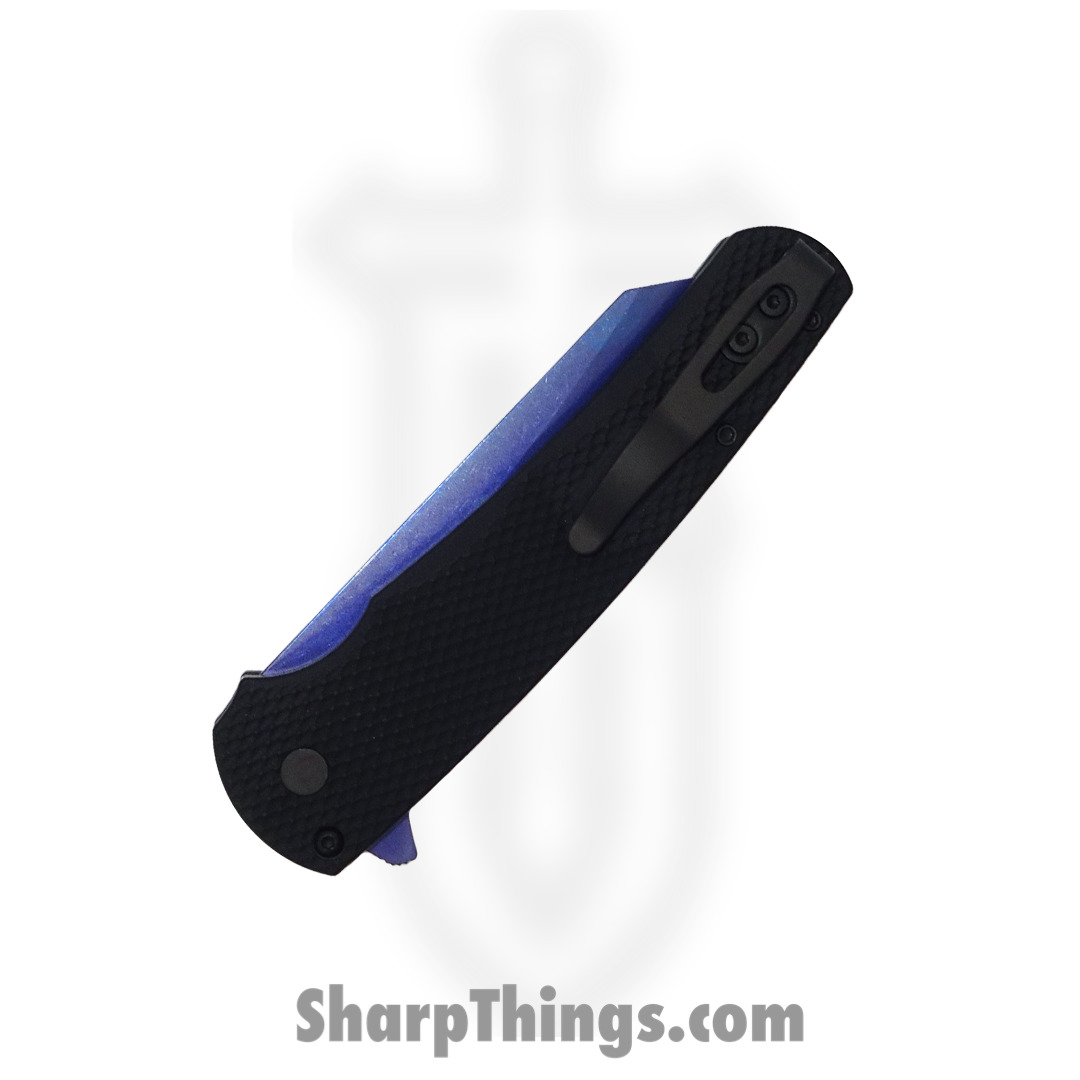 ProTech - 5206-SWB - Malibu - Folding Knife - CPM-20CV Sapphire Blue Reverse Tanto - Aluminum - Black - Image 6