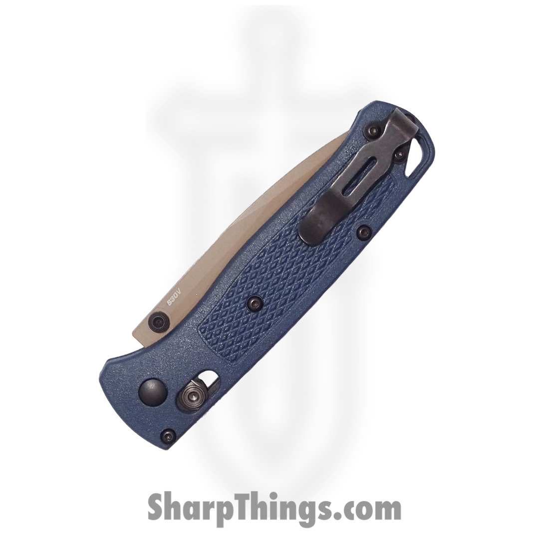 Benchmade - 535FE-05 - Bugout - Folding Knife - S30V Flat Dark Earth Cerakote Drop Point - Grivory - Crater Blue - Image 4