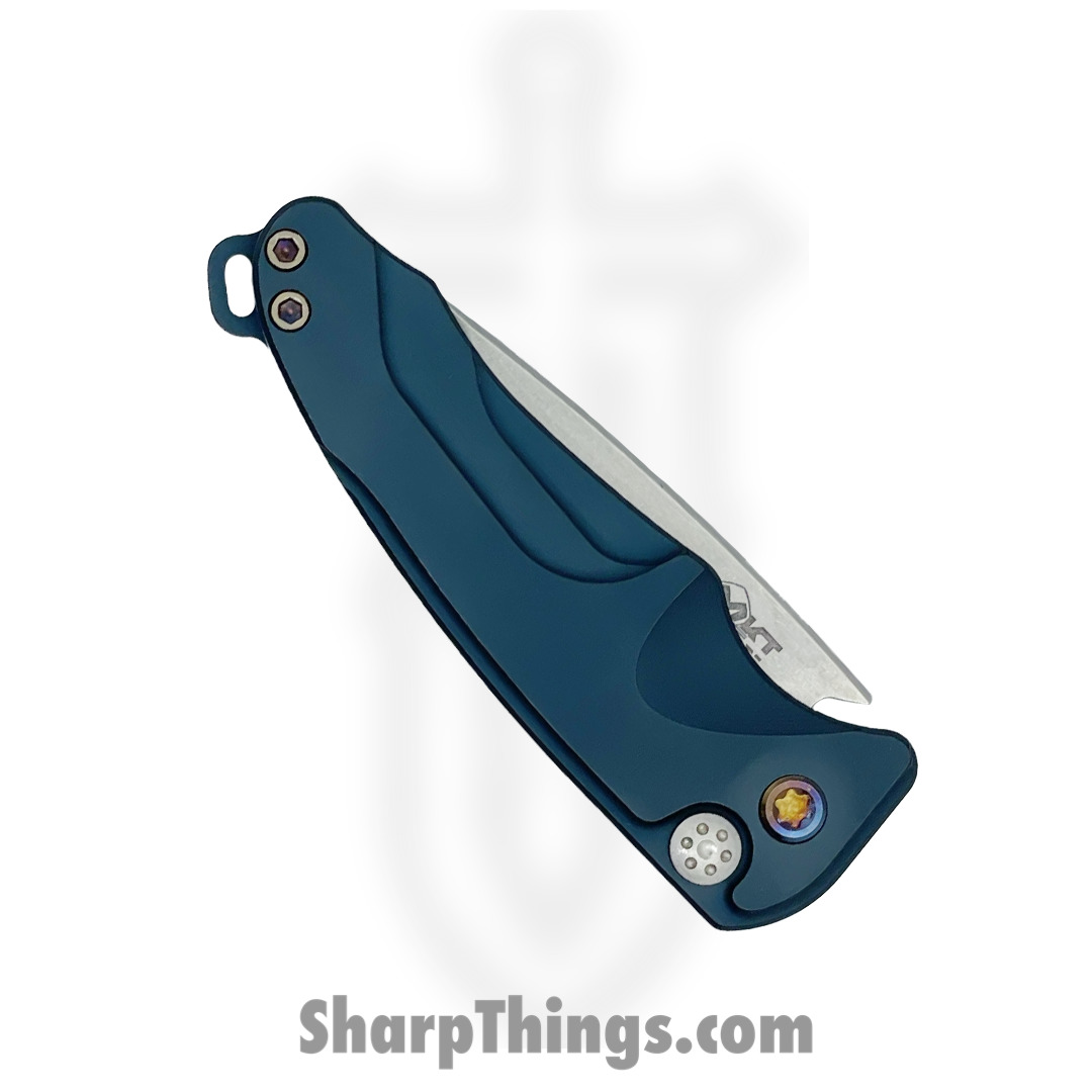 Medford Knife - MKA394TQ-44AU-TFC2-Q4 - Smooth Criminal Auto Folder - Tumbled S45VN Drop Point – Blue - Flamed Hw - Image 4