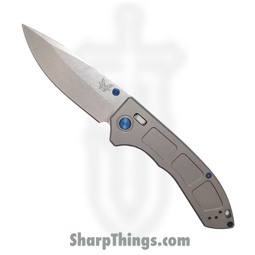 Benchmade - 748 - Narrows - Folding Knife - M390 Stonewash Drop Point - Titanium - Natural