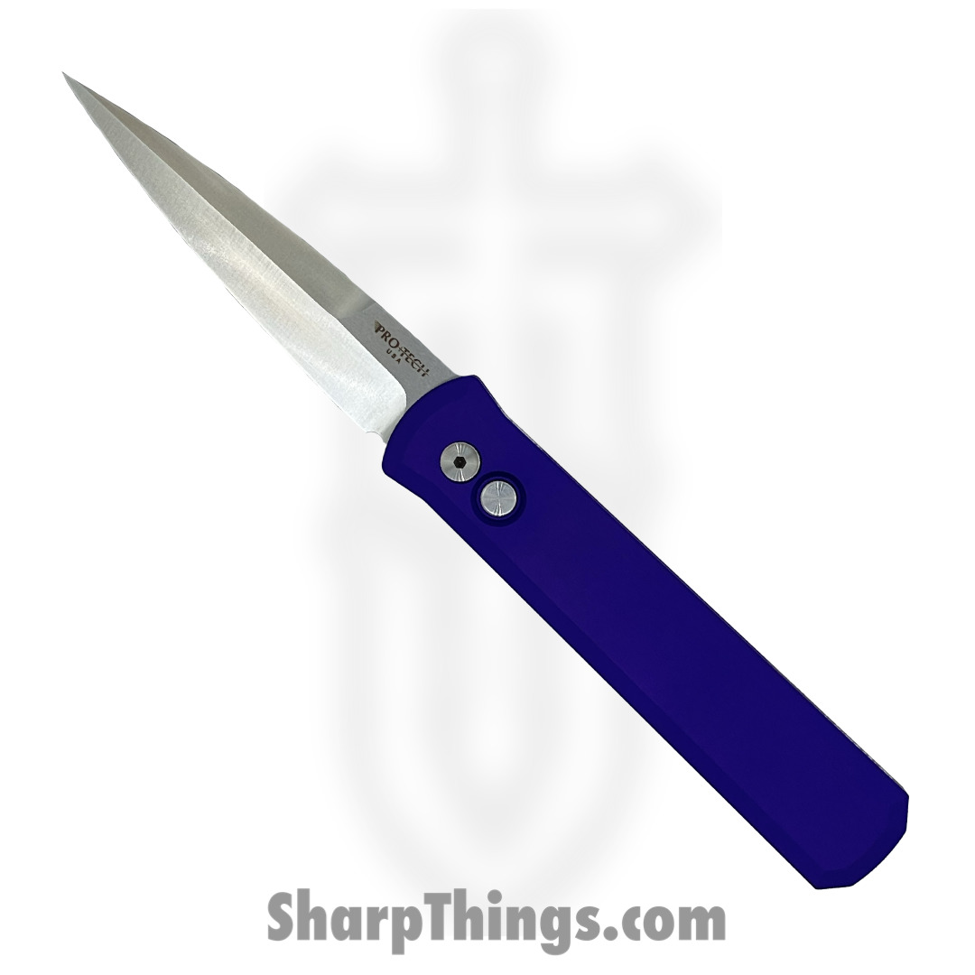 ProTech - 921-SATIN-PURP - Godfather - Automatic Knife - 154CM Satin Spear Point - Aluminum - Purple