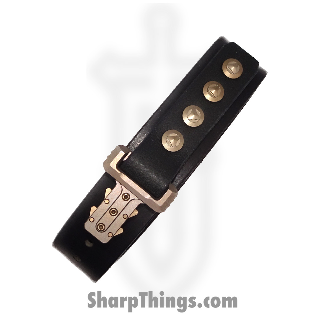 Microtech - 700-APISBK-MCK - APIS Belt Men's - Titanium Bronze Buckle - Water Buffalo Leather - Black - Image 3