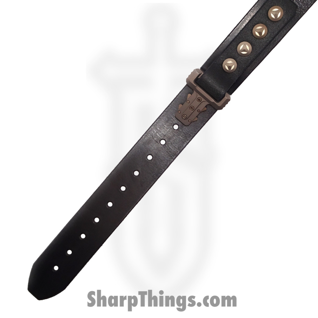Microtech - 700-APISBK-MCK - APIS Belt Men's - Titanium Bronze Buckle - Water Buffalo Leather - Black - Image 5