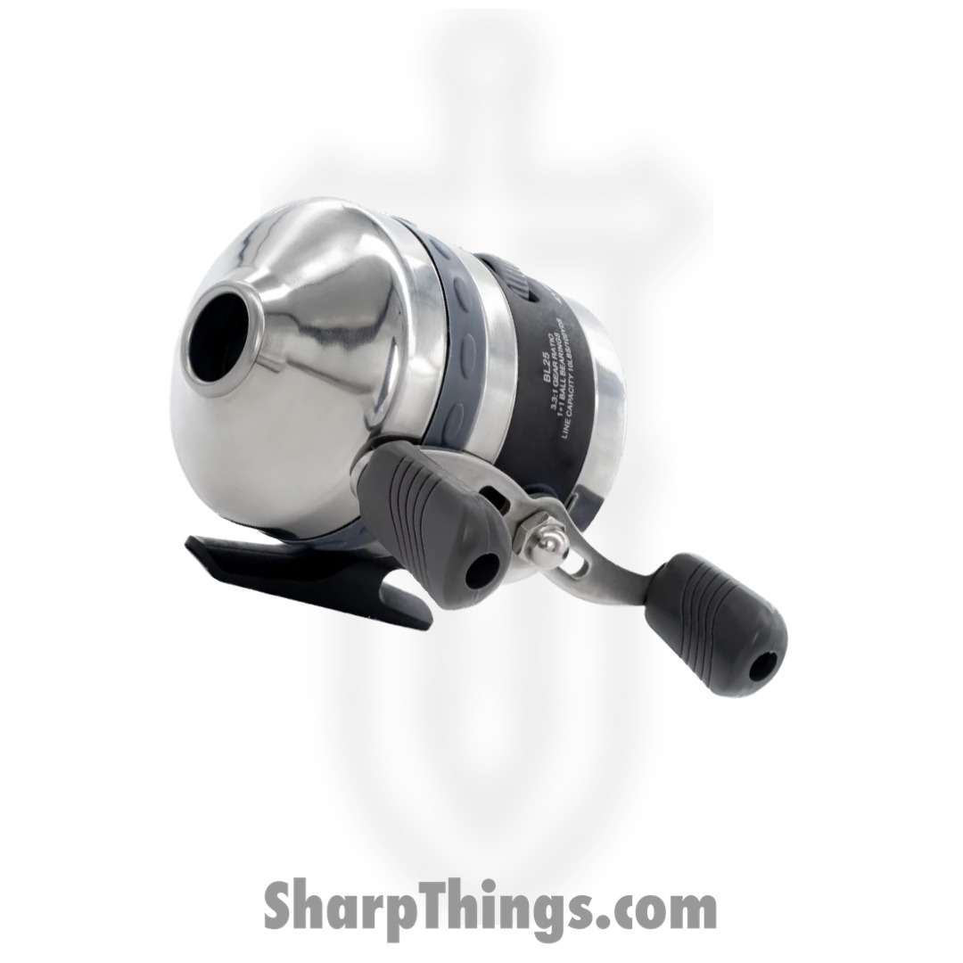 BALLISTA - BAL-RE-01 - BL25 Spincast Reel - Die-Cast Alloy - Stainless Steel and Rubber - Black and Stainless