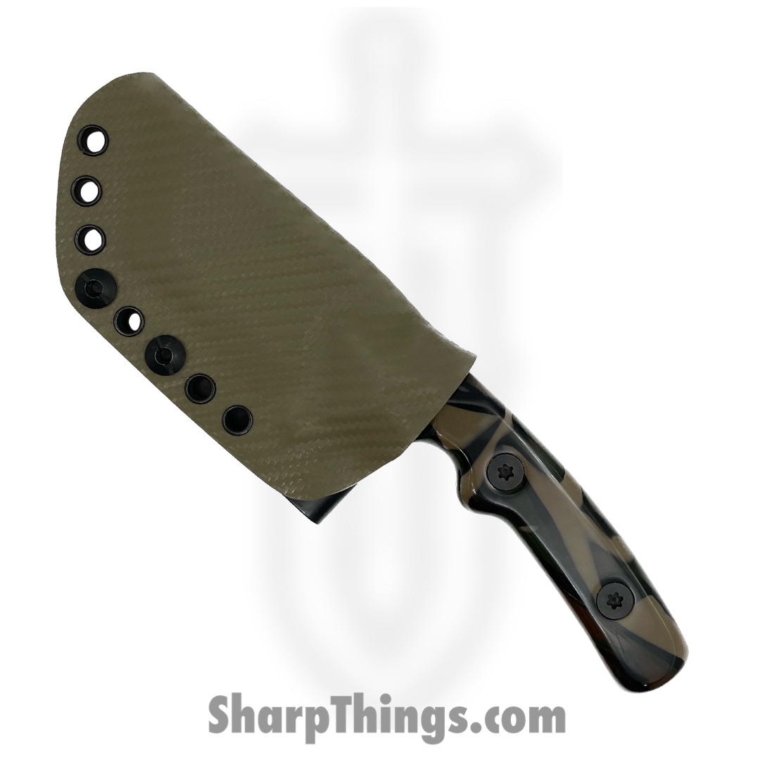 Beans Blades - BBMiniwarWC - Mini Warrior - Fixed Blade Knife - M390 Satin Tanto - Kirinite - Woodland Camo - Image 3