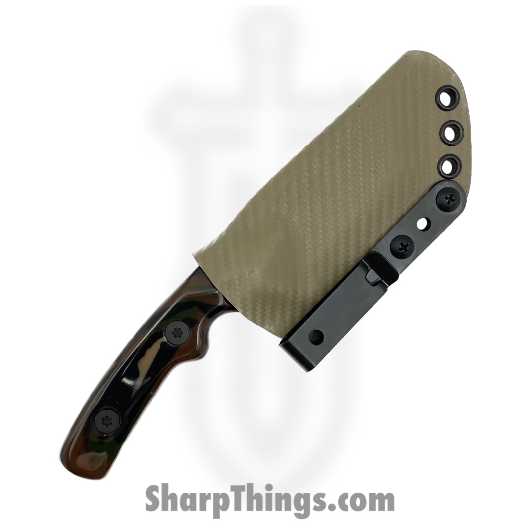 Beans Blades - BBMiniwarWC - Mini Warrior - Fixed Blade Knife - M390 Satin Tanto - Kirinite - Woodland Camo - Image 4