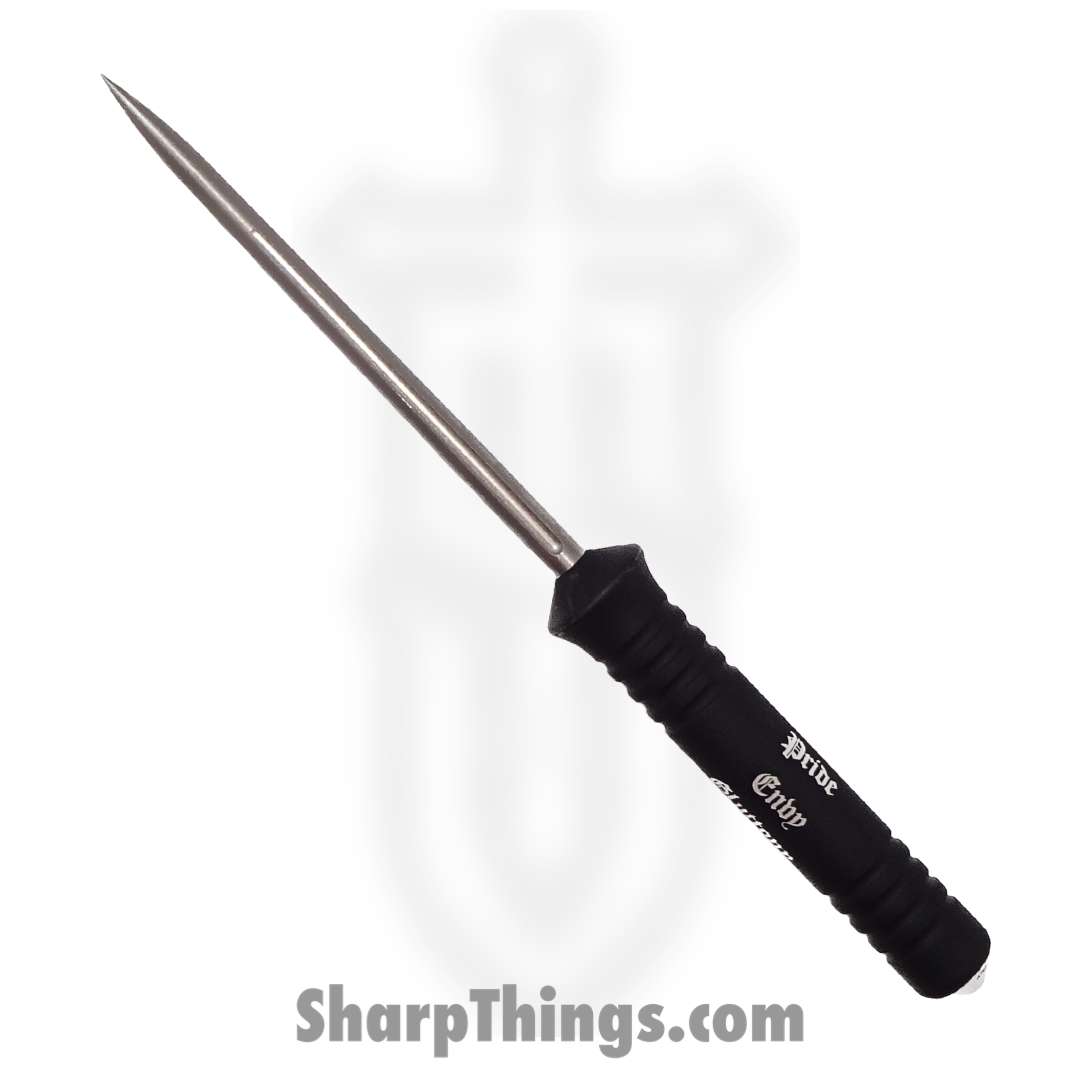 Bastinelli Creations - BC-23-BK - Ice Scream Ice Pick - Fixed Blade Knife - Satin HDL420 - 7 Deadly Sins Aluminum - Black