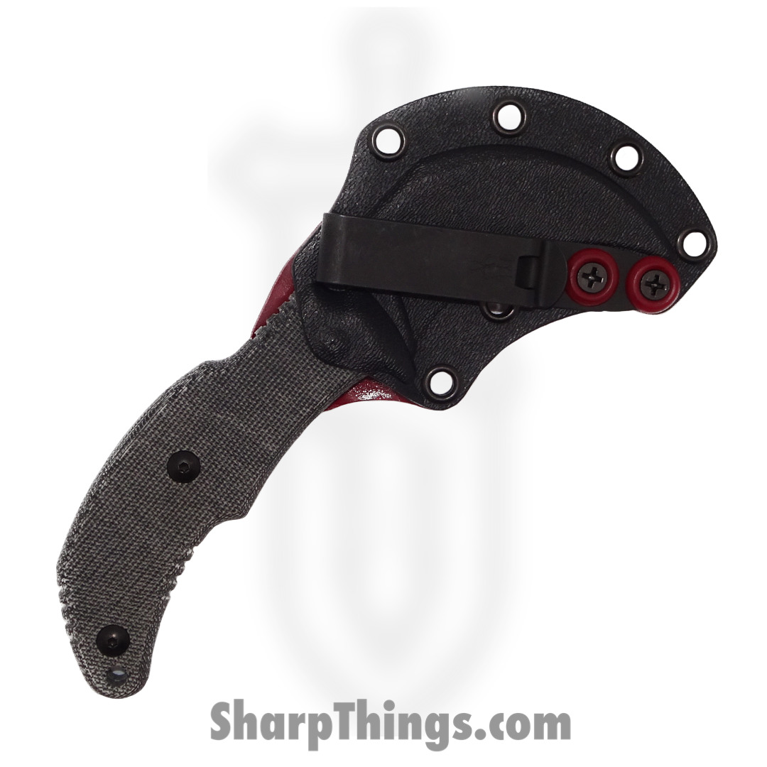 Bastinelli Creations - BC-40-PVD - Primal - Fixed Blade Knife - N690 Coated Hawkbill - Canvas Micarta - Black - Image 3