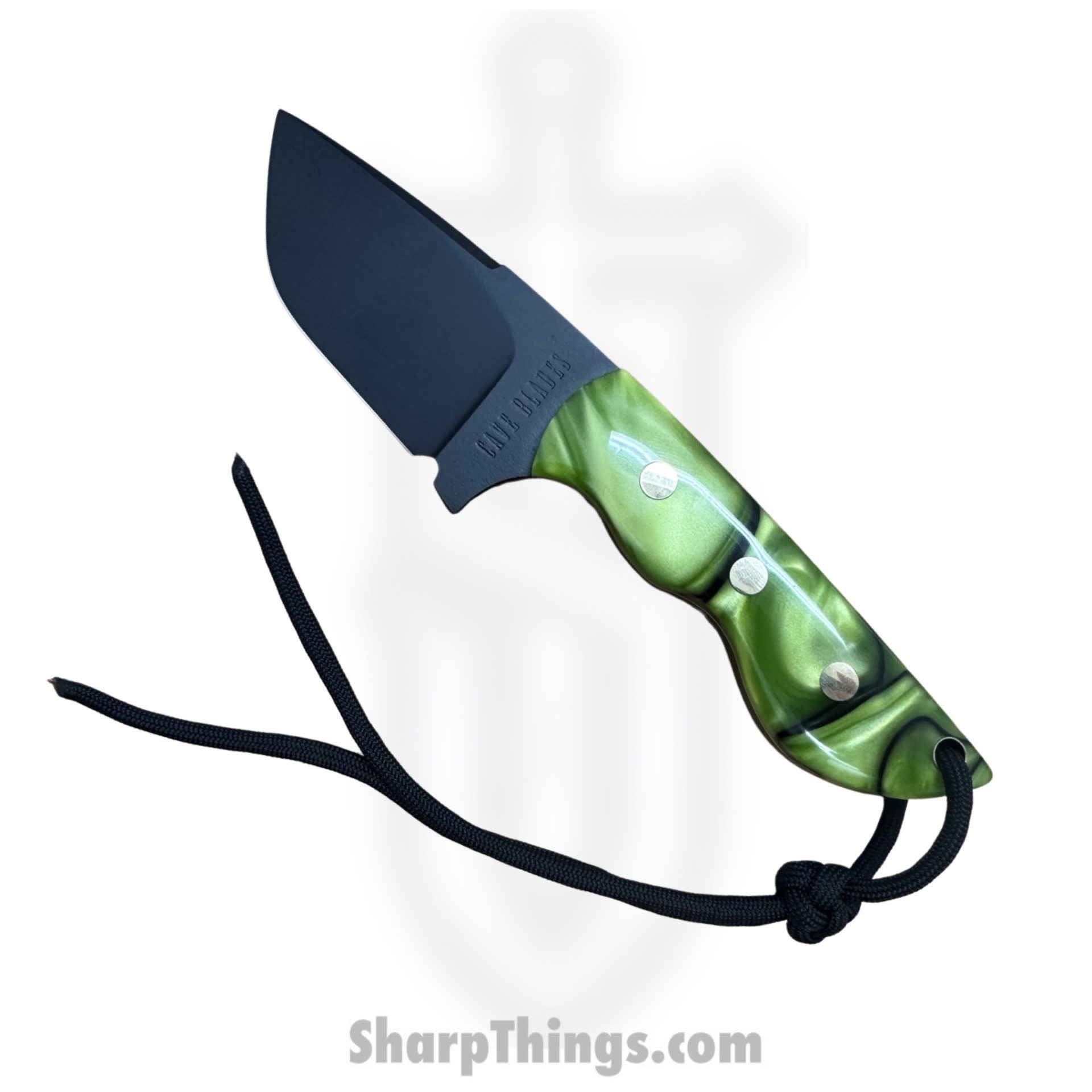 Cave Blades - CBRhiCKKir - Rhino - Fixed Blade Knife - 154cm Cerakote Tanto - Kiranite - Toxic Green