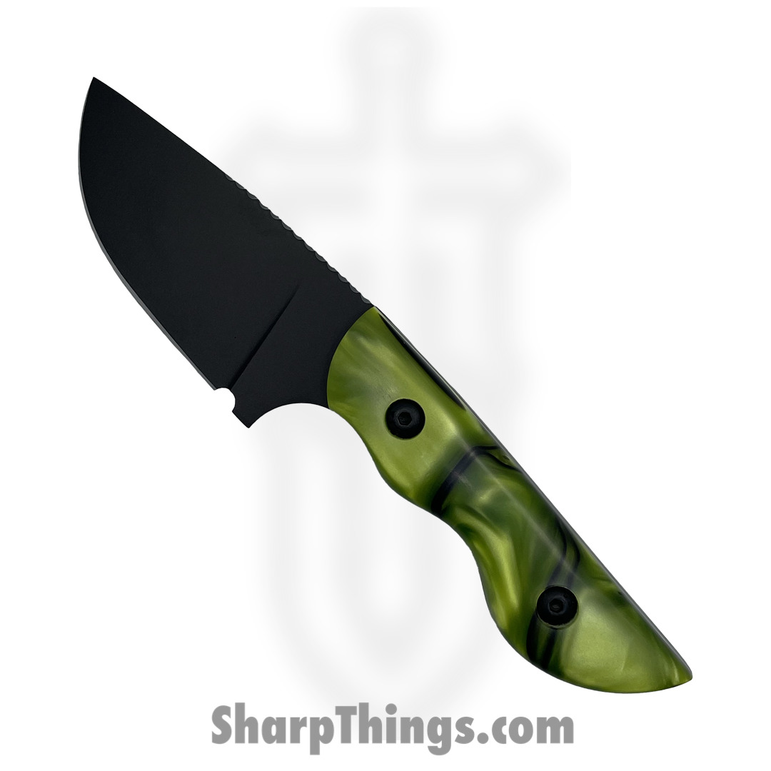 Cave Blades - CBSamCkKir - Samaritan - Fixed Blade Knife - 154cm Cerakote Drop Point - Kiranite - Toxic Green