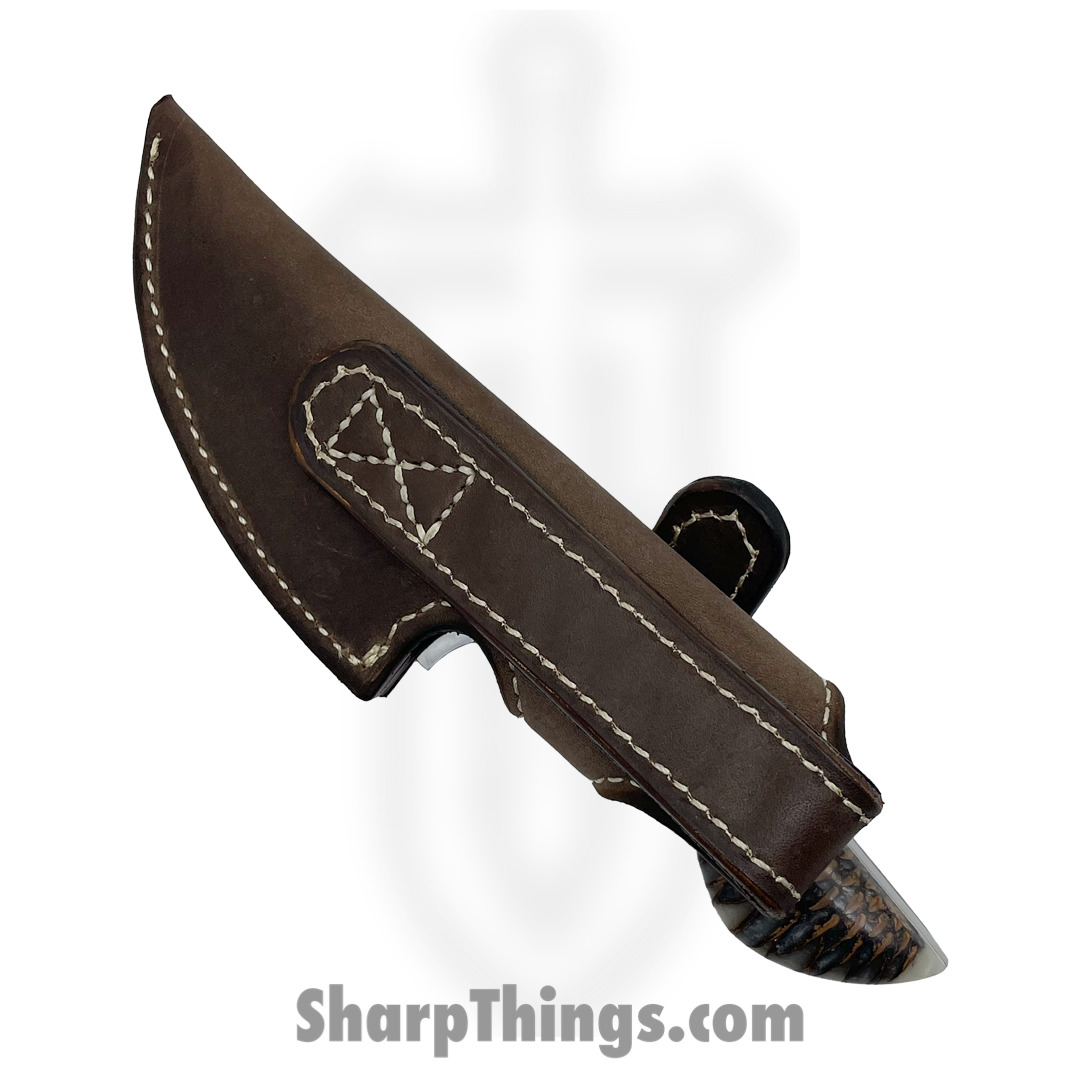 Cave Blades - CBSamSAPR - Samaritan - Fixed Blade Knife - 154cm Satin Drop Point - Pinecone Resin - Brown White - Image 4