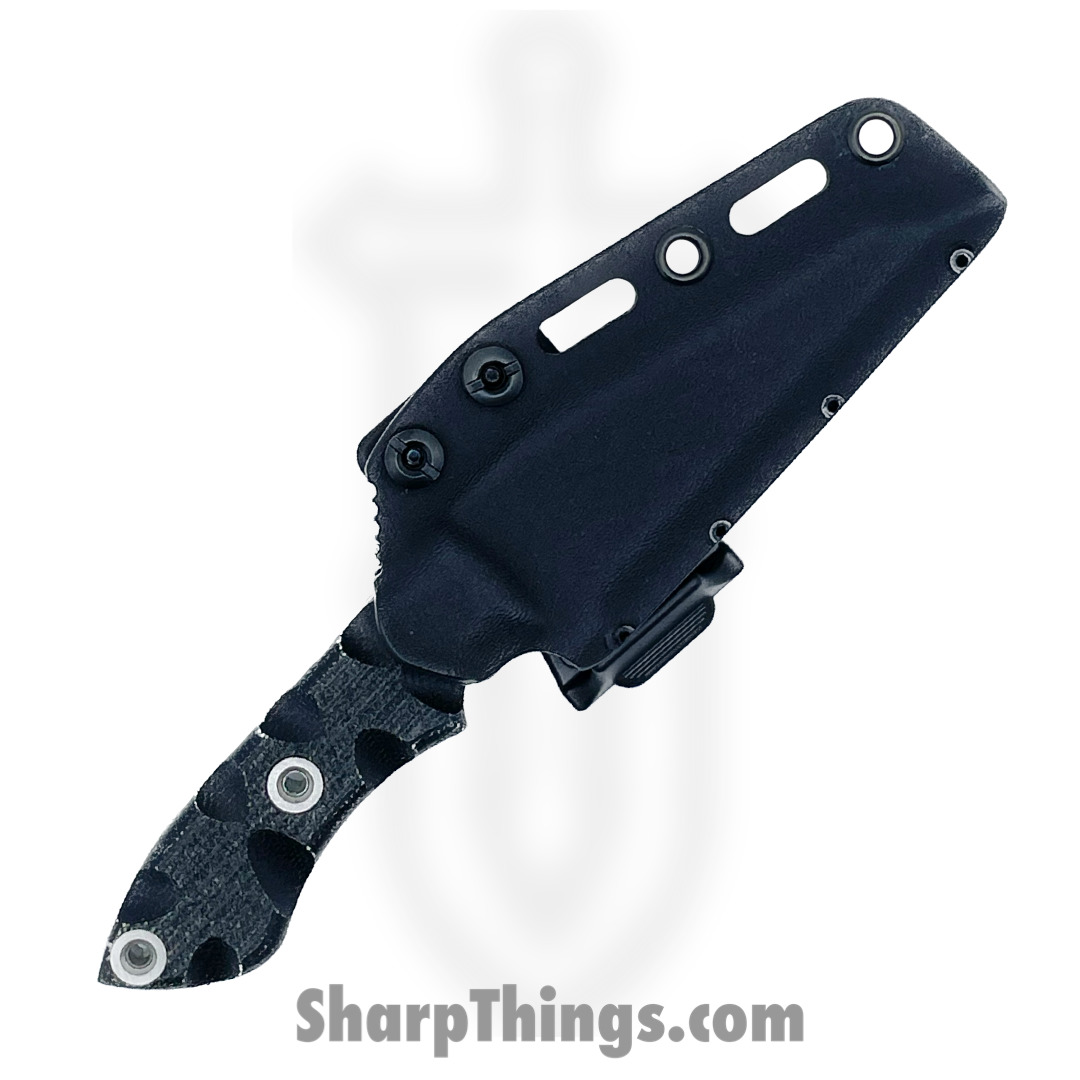 T.Kell Knives - GuardBlkMic - Guardian - Fixed Blade Knife - 80crv2 Nickle Boron Coated Rev Tanto - Micarta - Black - Image 4