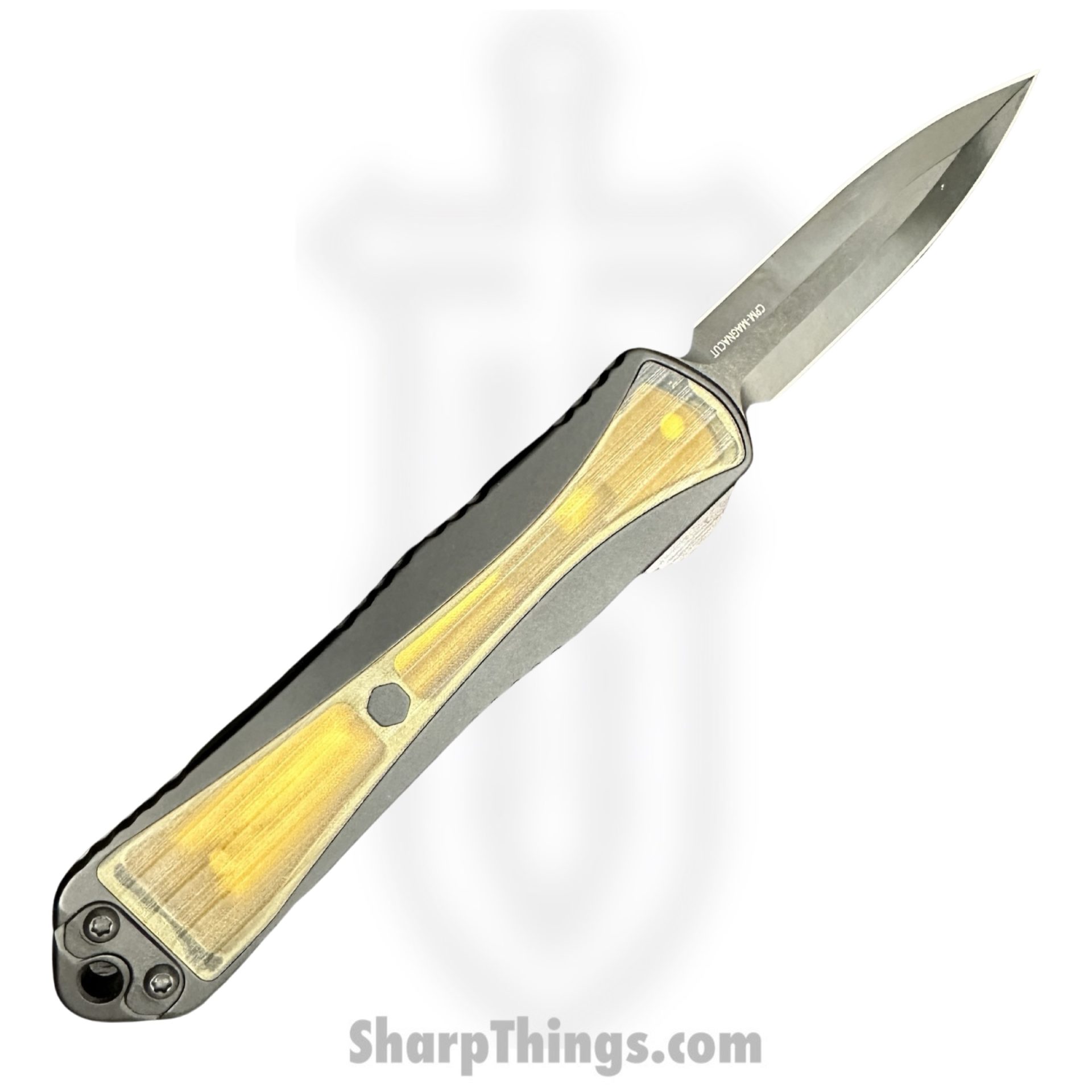 Heretic Knives - H028-6A-ULTEM - Manticore E - OTF Auto - Magnacut Coated Dagger - 6061-T6 Aluminum/Ultem Inlay - Black/Ultem