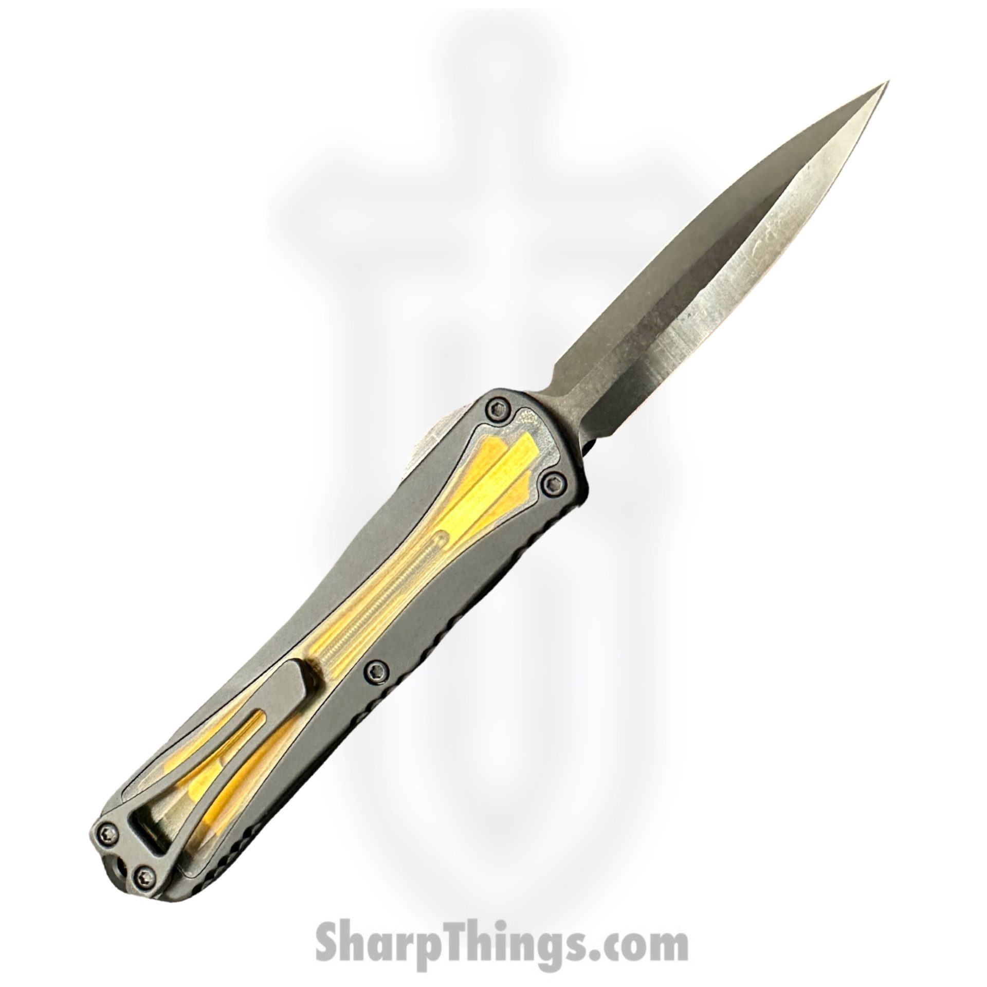 Heretic Knives - H028-6A-ULTEM - Manticore E - OTF Auto - Magnacut Coated Dagger - 6061-T6 Aluminum/Ultem Inlay - Black/Ultem - Image 5
