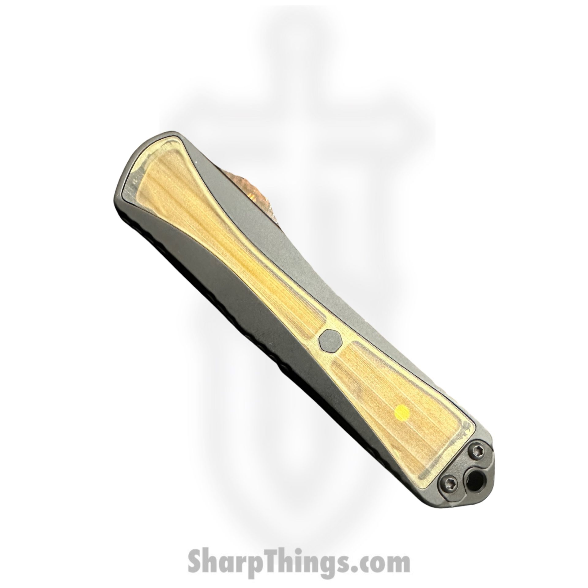 Heretic Knives - H028-6A-ULTEM - Manticore E - OTF Auto - Magnacut Coated Dagger - 6061-T6 Aluminum/Ultem Inlay - Black/Ultem - Image 4