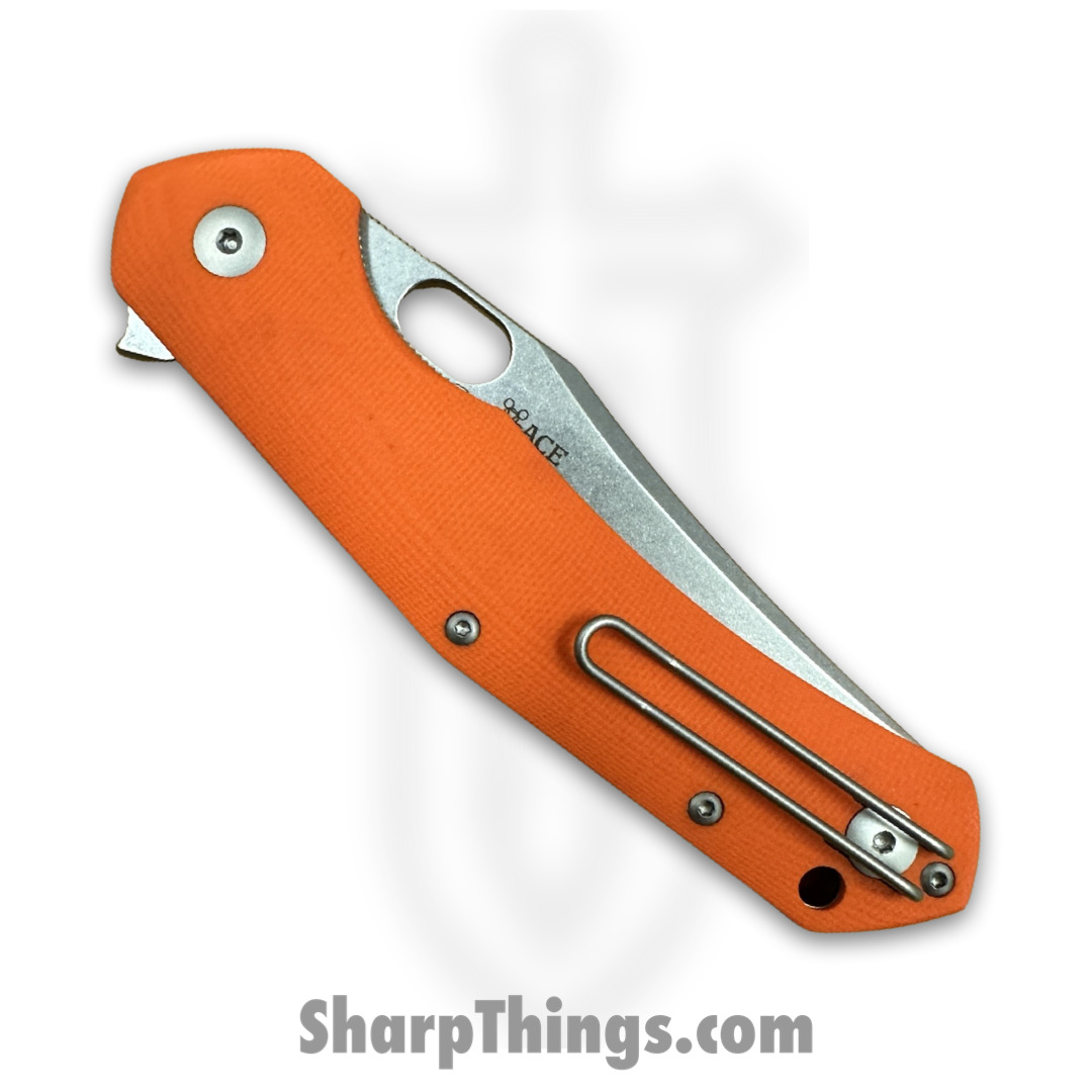GiantMouse - JUTLAND-ORG-G10 - Ace Jutland - Folding Knife - Elmax Stonewash Clip Point - G10 - Orange - Image 3
