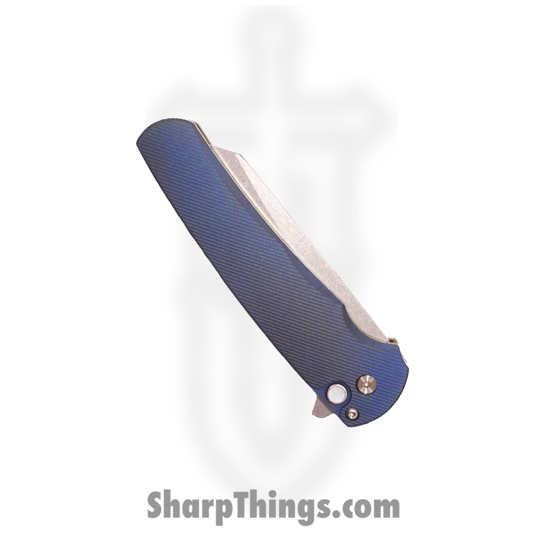 PROTECH - MALIBU2023.006 - 2023 Malibu Custom 006 3D 2 Tone Blue/Bronze Ti - CPM-20CV Stonewash Reverse Tanto - Anodized Titanium - Matte Blue Satin Bronze - Image 5