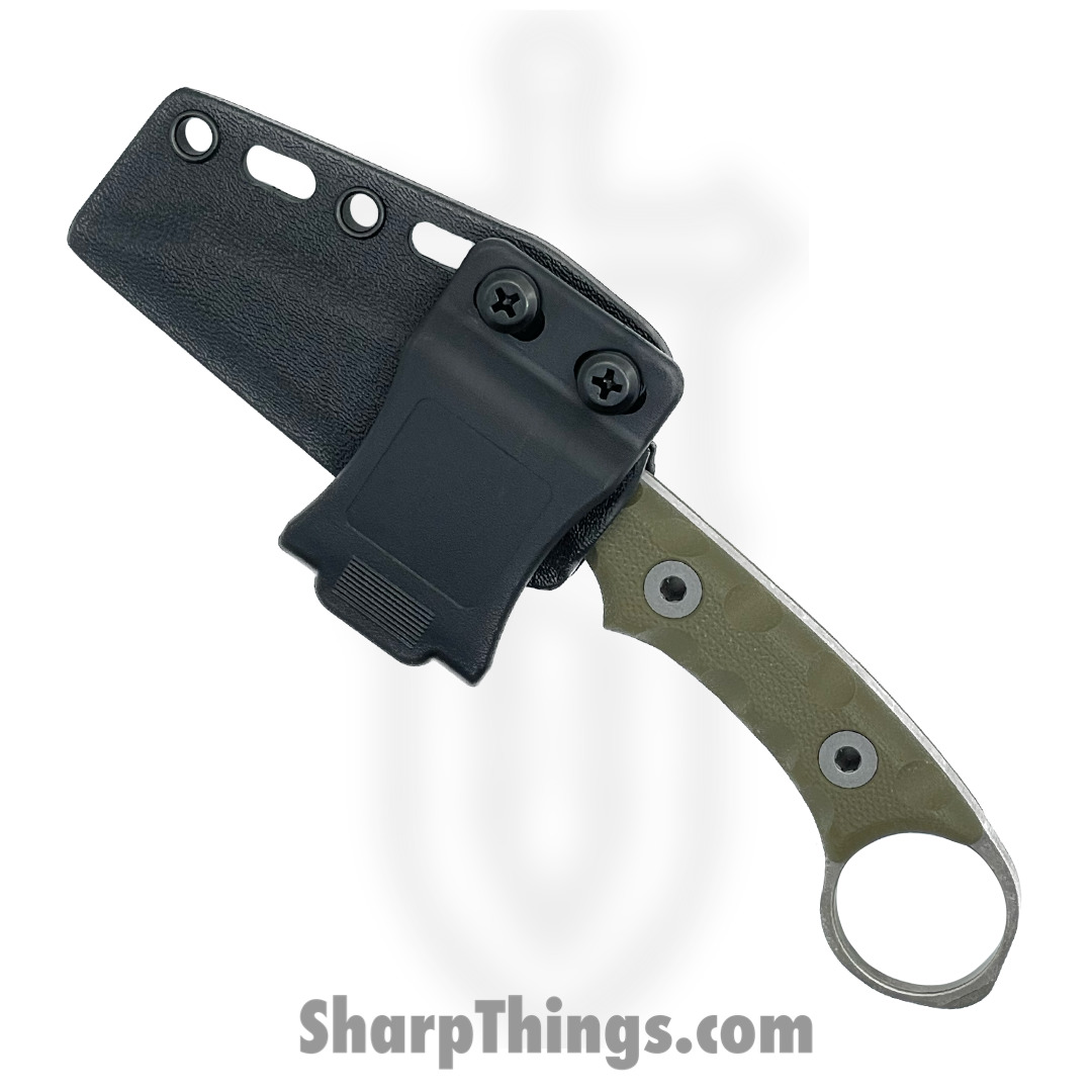 T.Kell Knives - NgtGrdODGG - Nightguard - Fixed Blade Knife - 80crv2 Nickle Boron Coated Rev Tanto - G10 - OD Green - Image 3