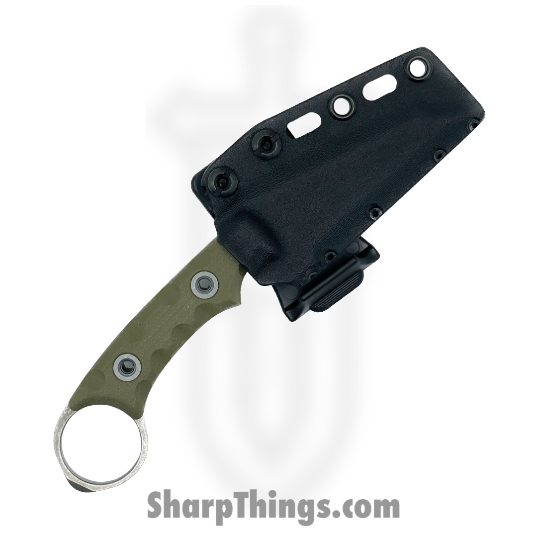 T.Kell Knives - NgtGrdODGG - Nightguard - Fixed Blade Knife - 80crv2 Nickle Boron Coated Rev Tanto - G10 - OD Green - Image 4