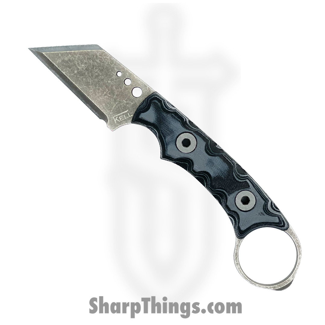T.Kell Knives - NgtshdGrymn - Nightshade - Fixed Blade Knife - 80crv2 Nickle Boron Coated Rev Tanto - G10 - Greyman