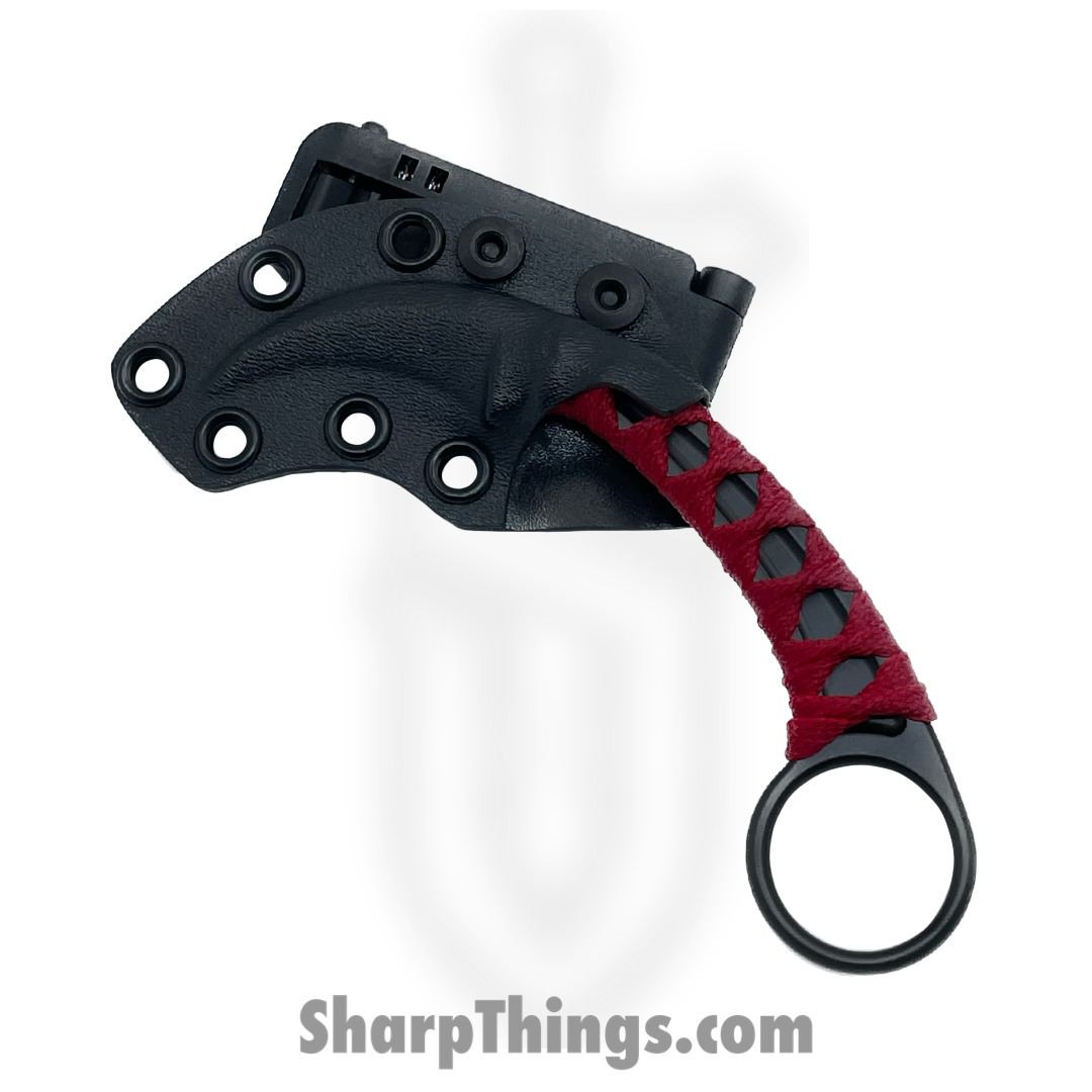 Bastinelli Creations - PIKAPVD - Pika PVD Coated - N690 - Fixed Blade Knife - Red Custom Cobra Wrap - Image 3