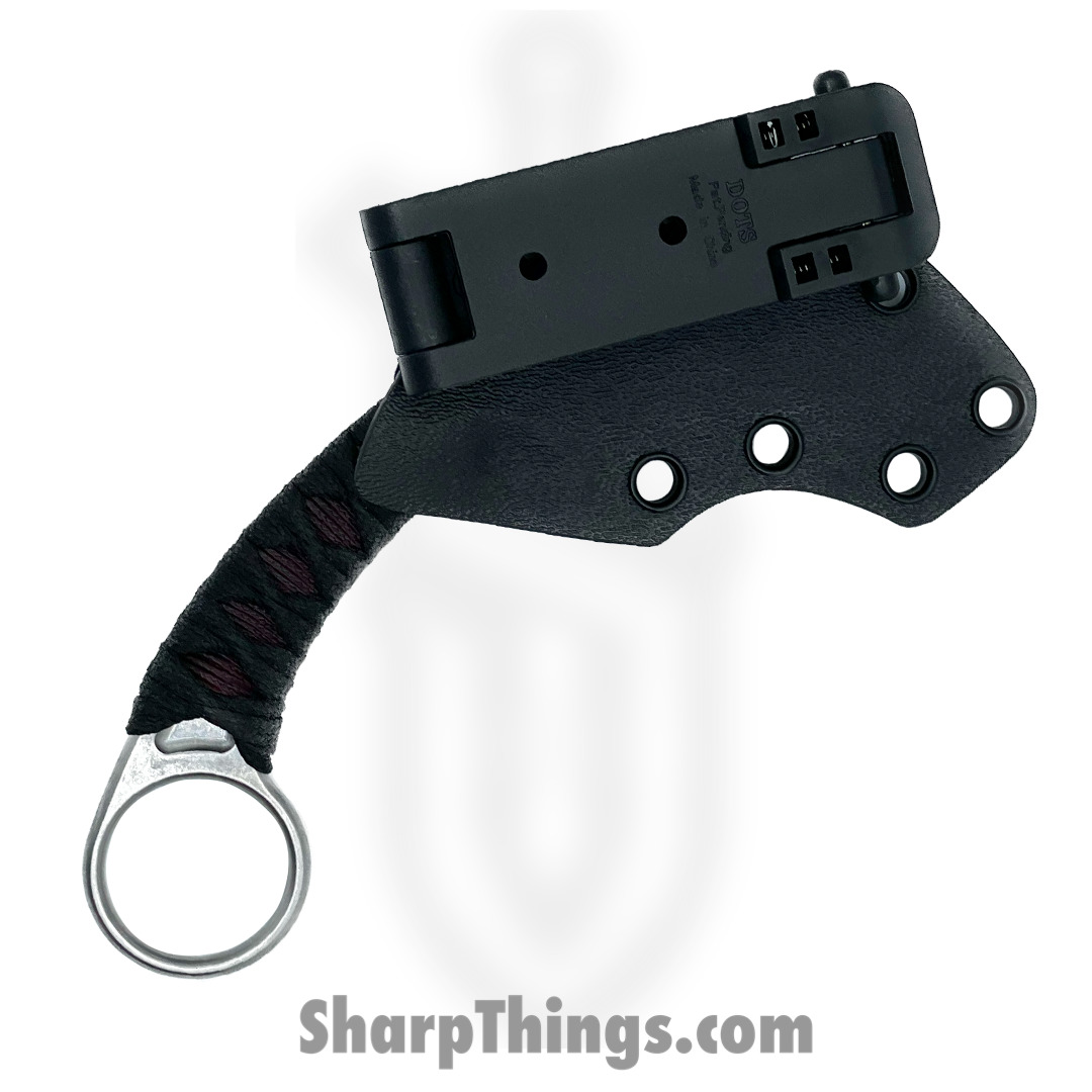 Bastinelli Creations Creations - PIKASW - Pika Stonewashed - N690 - Fixed Blade Knife - Black w Red Custom Cobra Wrap - Image 4