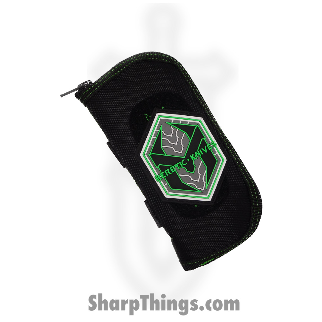 Heretic Knives - ParManVFWGAI - Pariah - Folding Knife - Vegas Forge San Mai Damascus Harpoon - Carbon Fiber/Abalone inlay - Black - Image 7