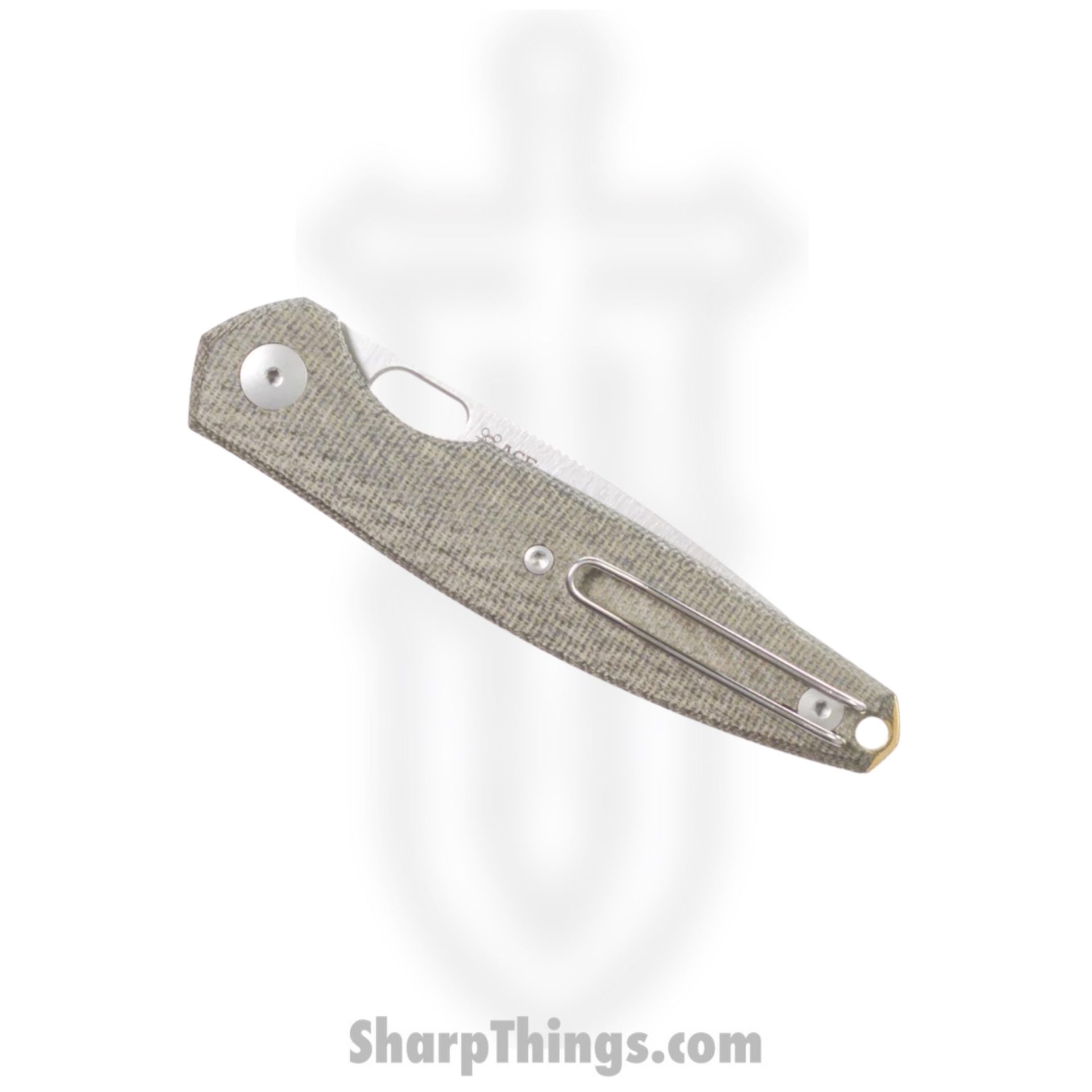 GiantMouse - REO-GRN-CANVAS - Ace Reo - Folding Knife - Magnacut Stonewash Drop Point - Micarta - Green - Image 3