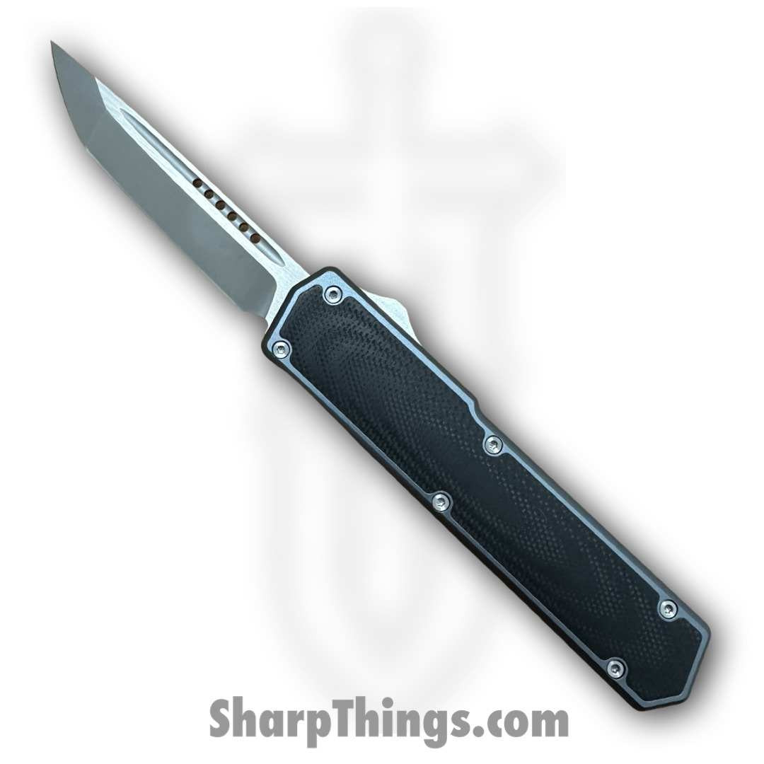 TakCom - TCVG2TNNGBSA - Vigor V2 - OTF Auto - 154CM Satin Tanto - 6061-T6 Aluminum G10 - Gray Black