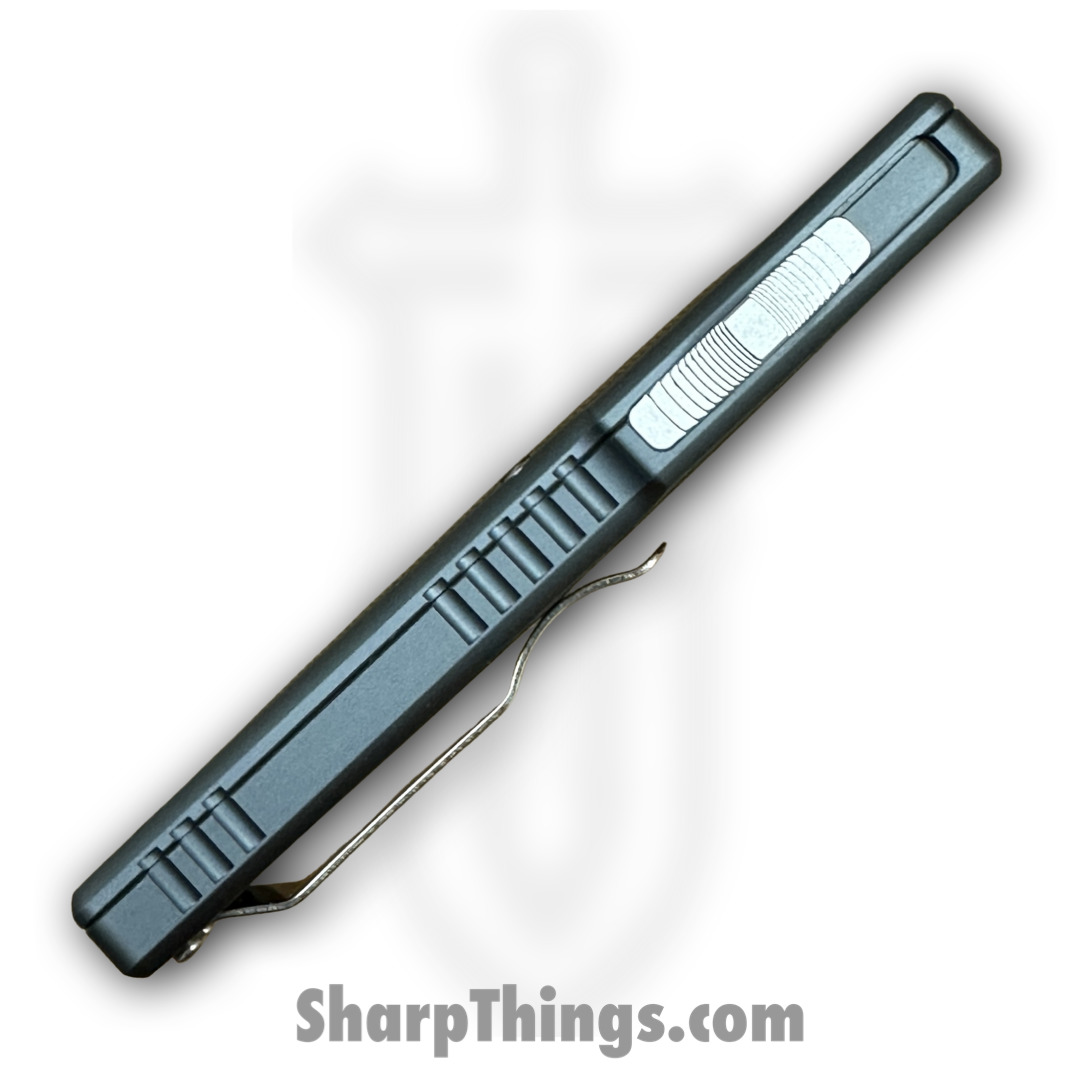 TakCom - TCVG2TNNGBSA - Vigor V2 - OTF Auto - 154CM Satin Tanto - 6061-T6 Aluminum G10 - Gray Black - Image 4