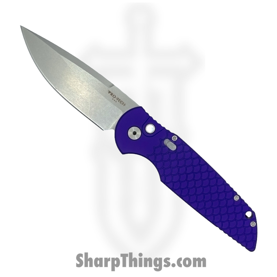 ProTech - TR-3 X1 LTD PURPLE - Tactical Response 3 - Automatic Knife - 154CM Stonewash Clip Point - Aluminum - Purple