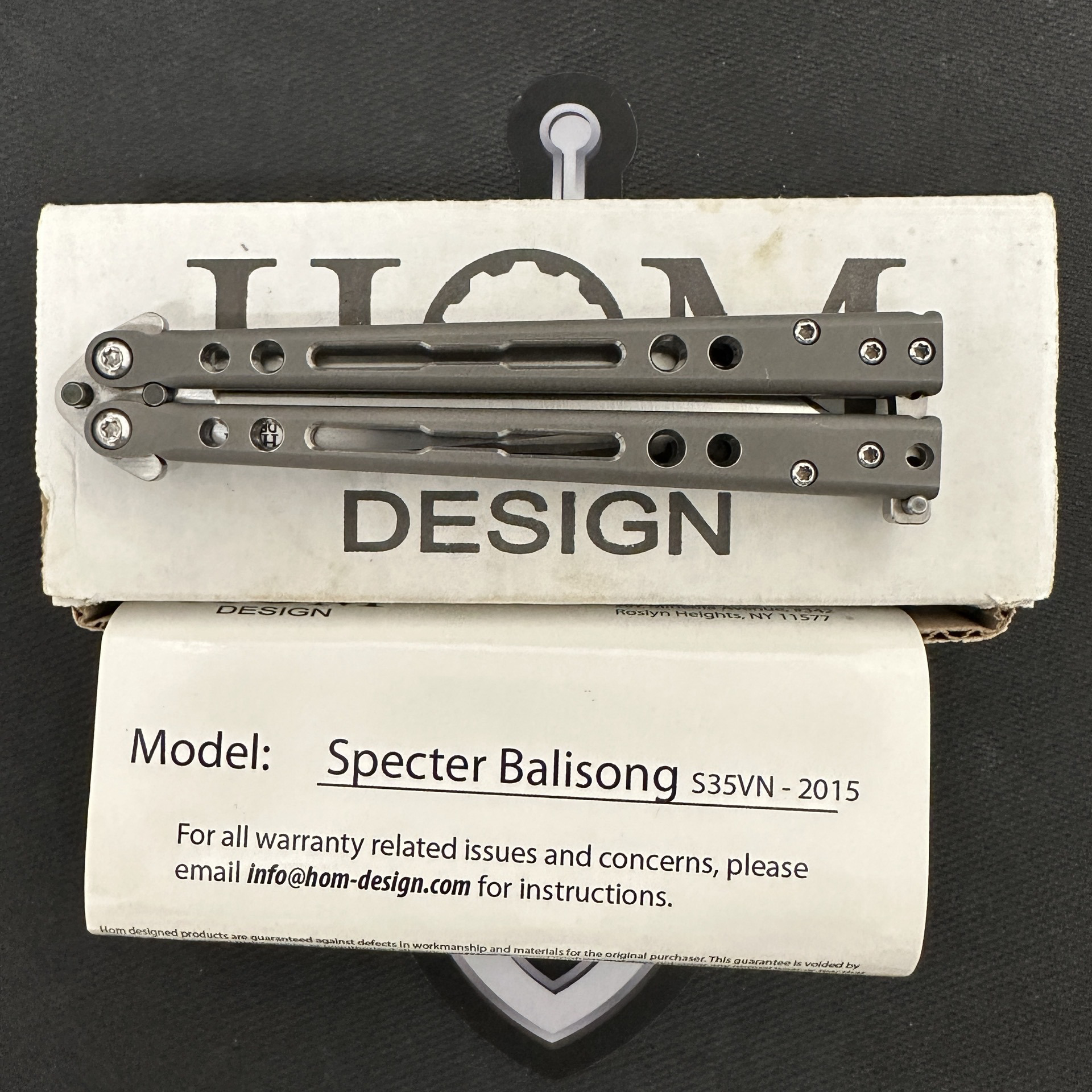 Hom Design - Pre-Owned - HOMSPETI - Specter - Satin S35VN Clip Point - 2 Tone Gray Titanium - Image 6