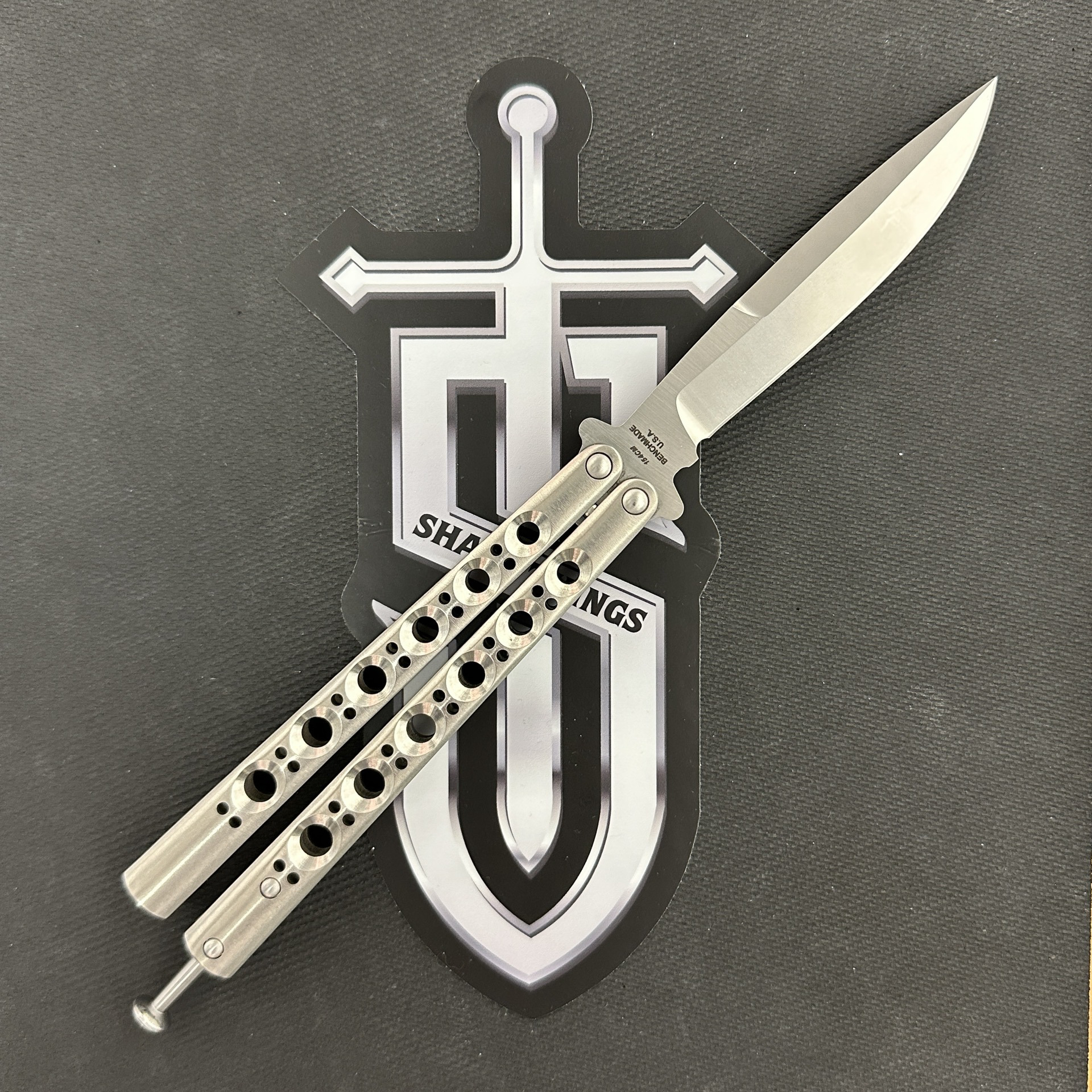 Benchmade Pre-Owned - 42PO - 42 Balisong Knife - Balisong - 154CM Weehawk Spear Point - Titanium - Spring Latch - Image 2