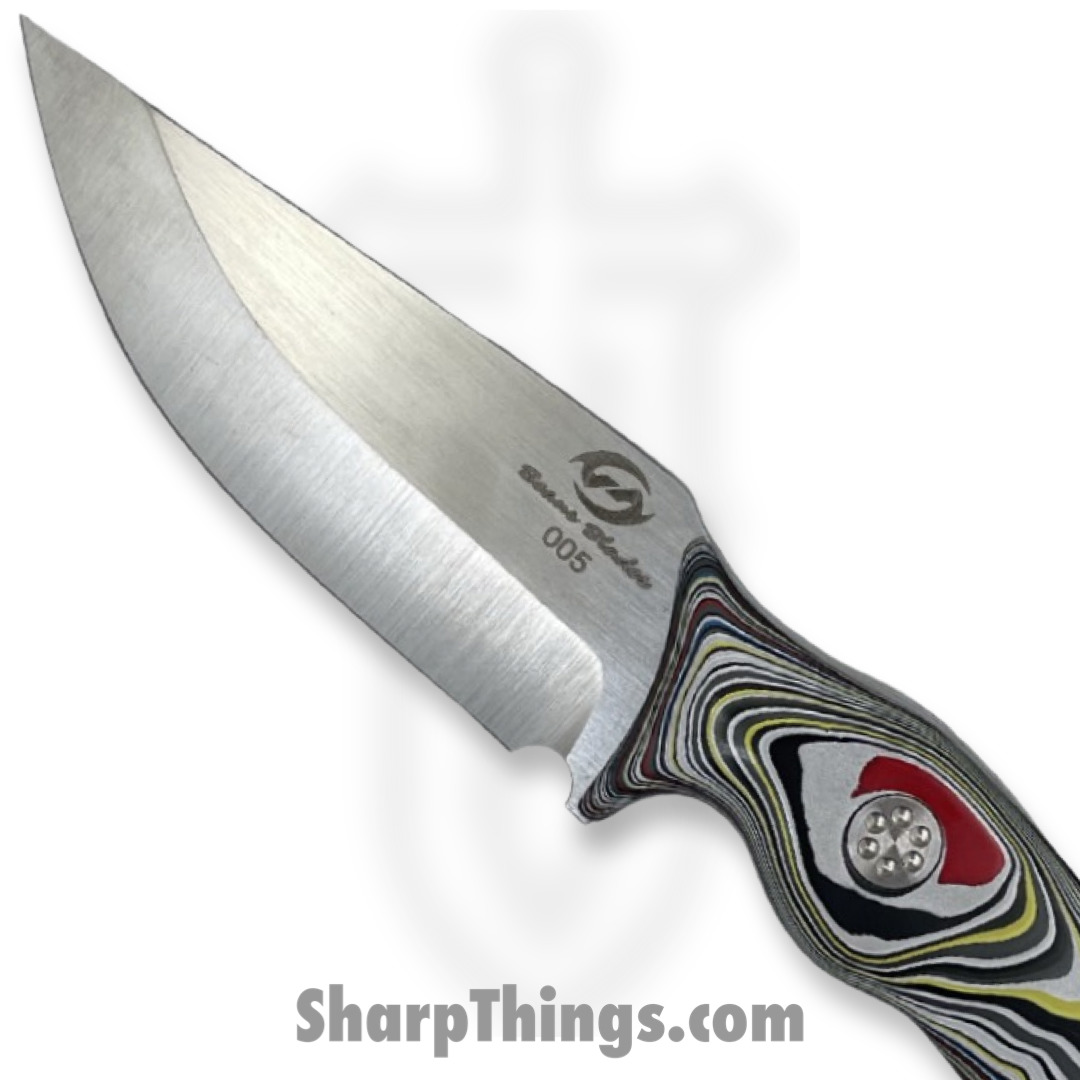 Beans Blades - BBJavFordite - Javelin - Fixed Blade Knife - M390 Satin Drop Point - Fordite - Multi - Image 4