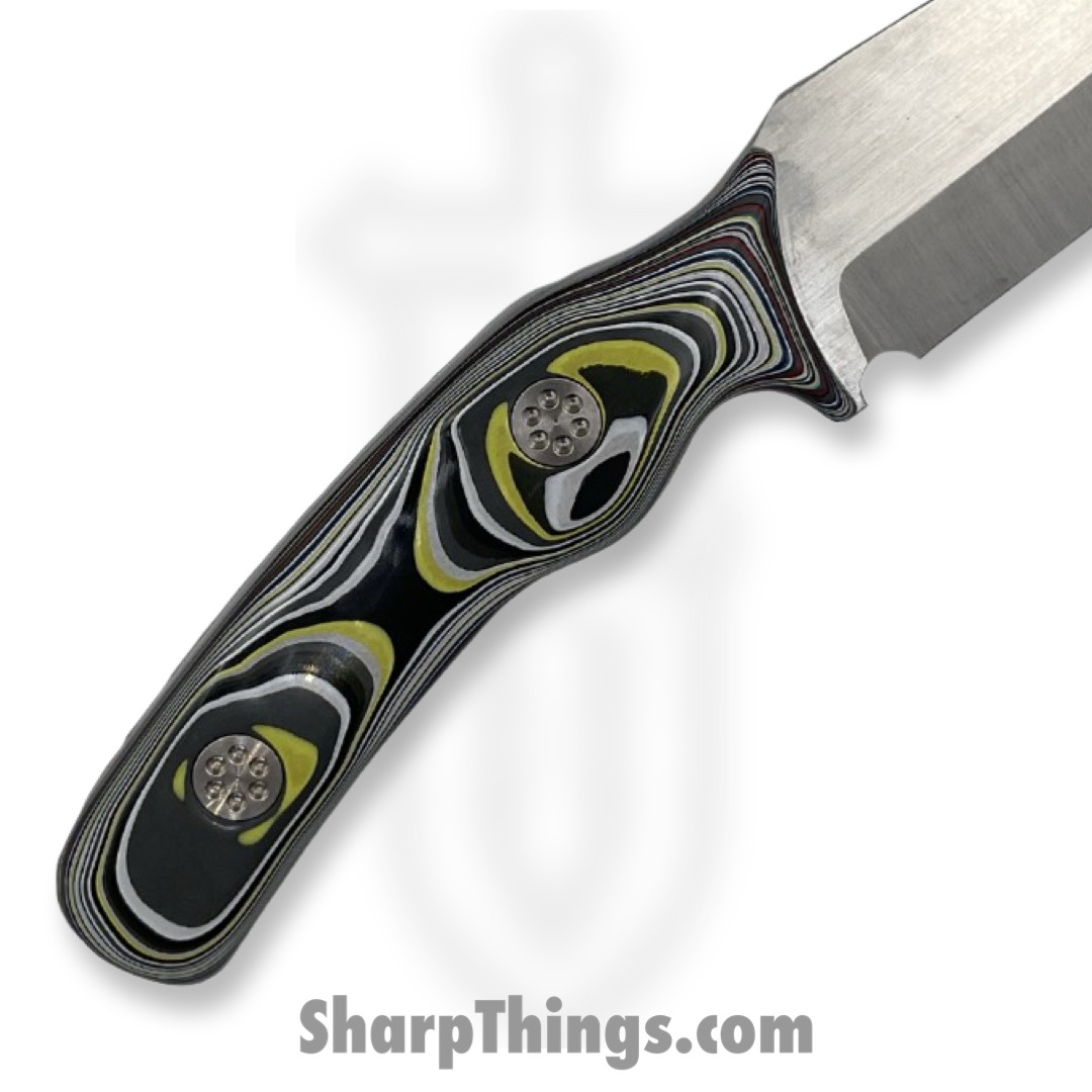 Beans Blades - BBJavFordite - Javelin - Fixed Blade Knife - M390 Satin Drop Point - Fordite - Multi - Image 3