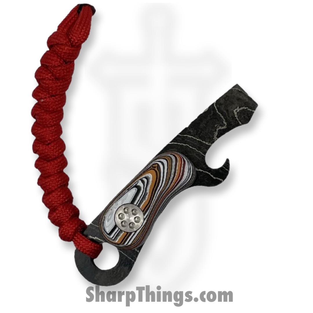Beans Blades - BBFordPopper - Popper - Damascus Bottle opener - Fordite - Multi